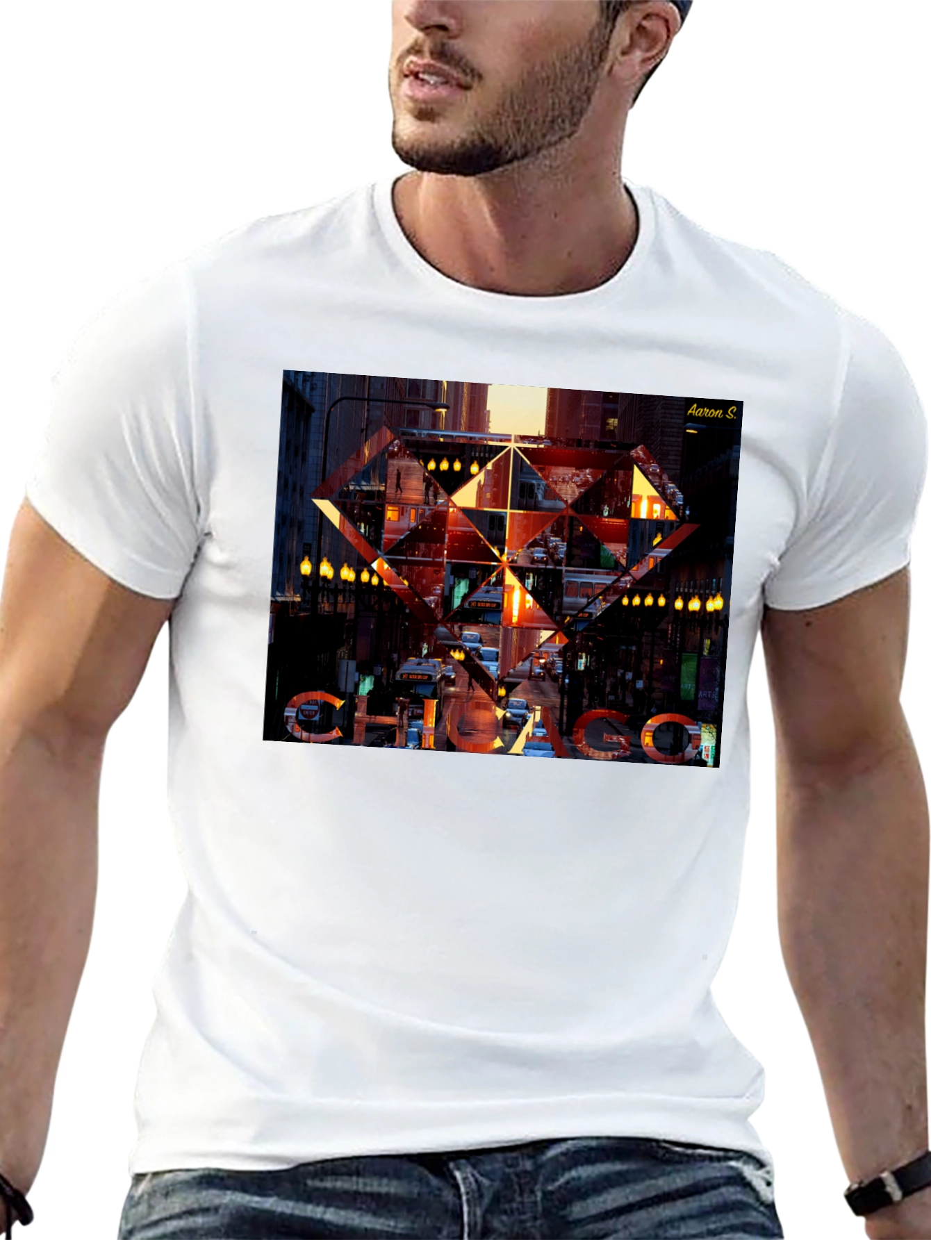 Chicago Graphic Print Black T-Shirt