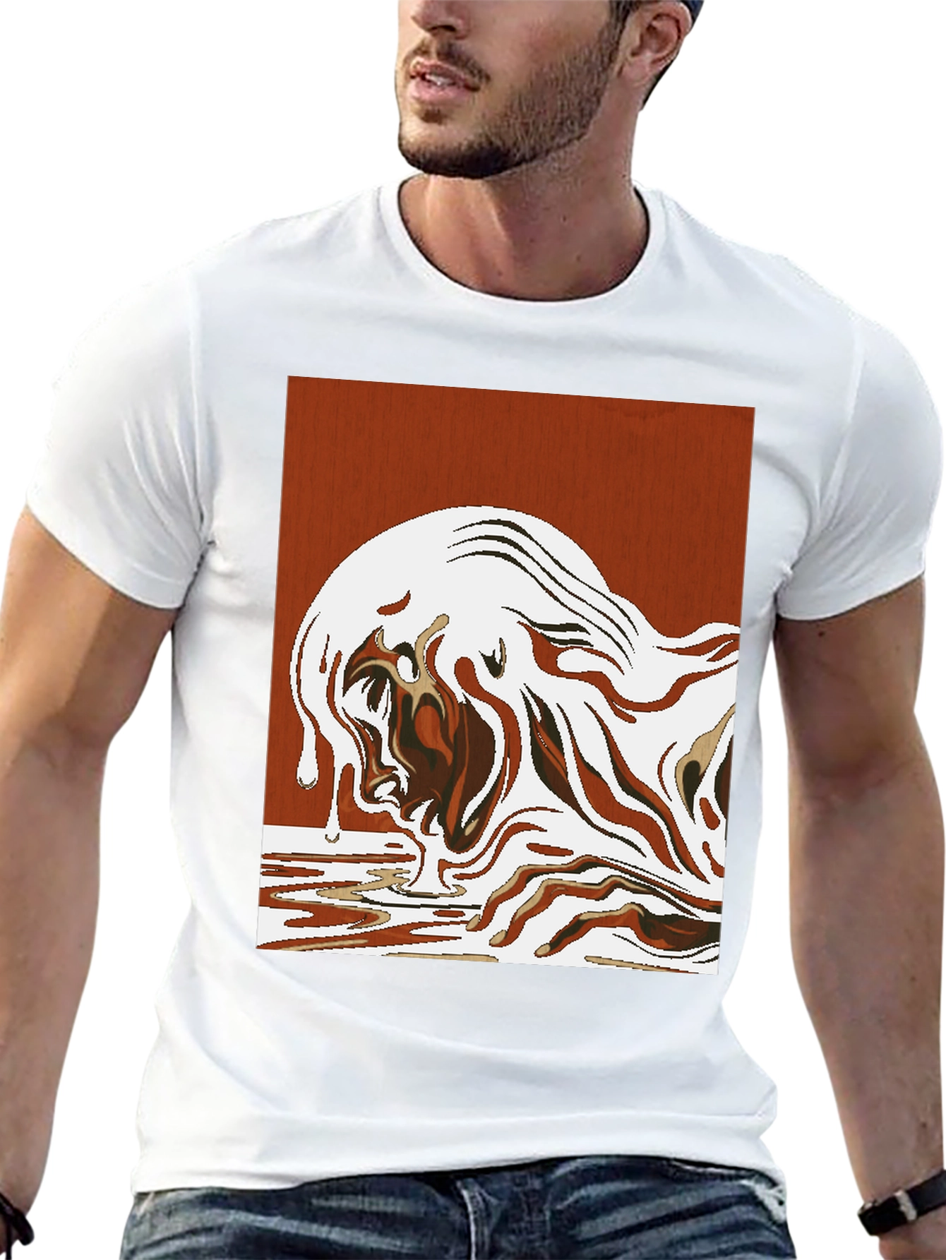Abstract Art Graphic Tee - Modern Style Shirt