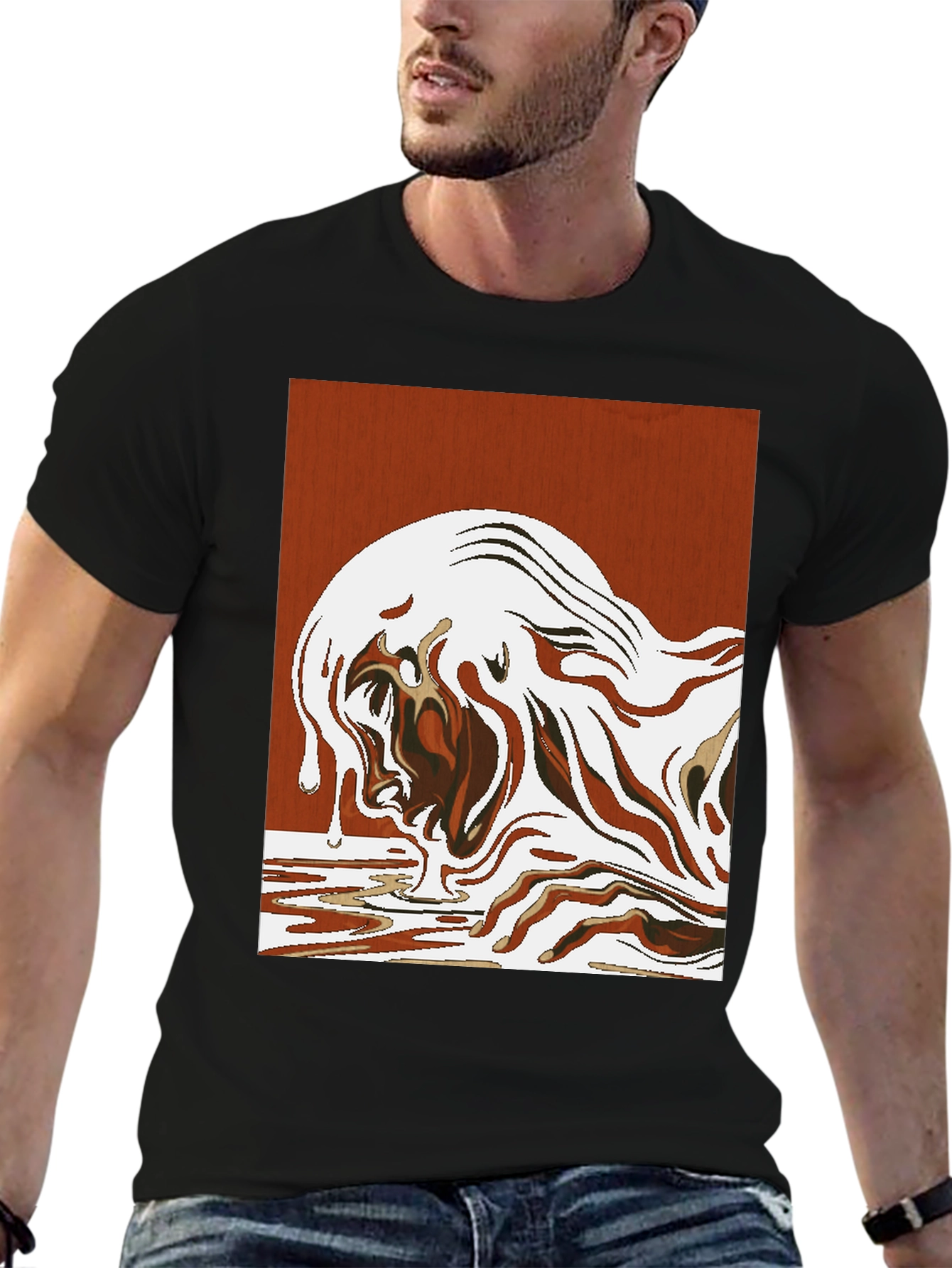 Abstract Art Graphic Tee - Modern Style Shirt
