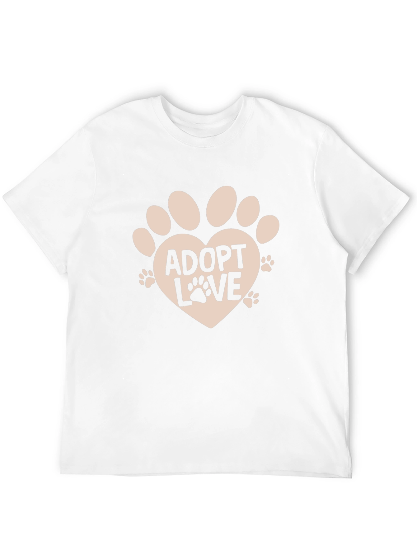 Adopt Love Paw Print Heart Tee