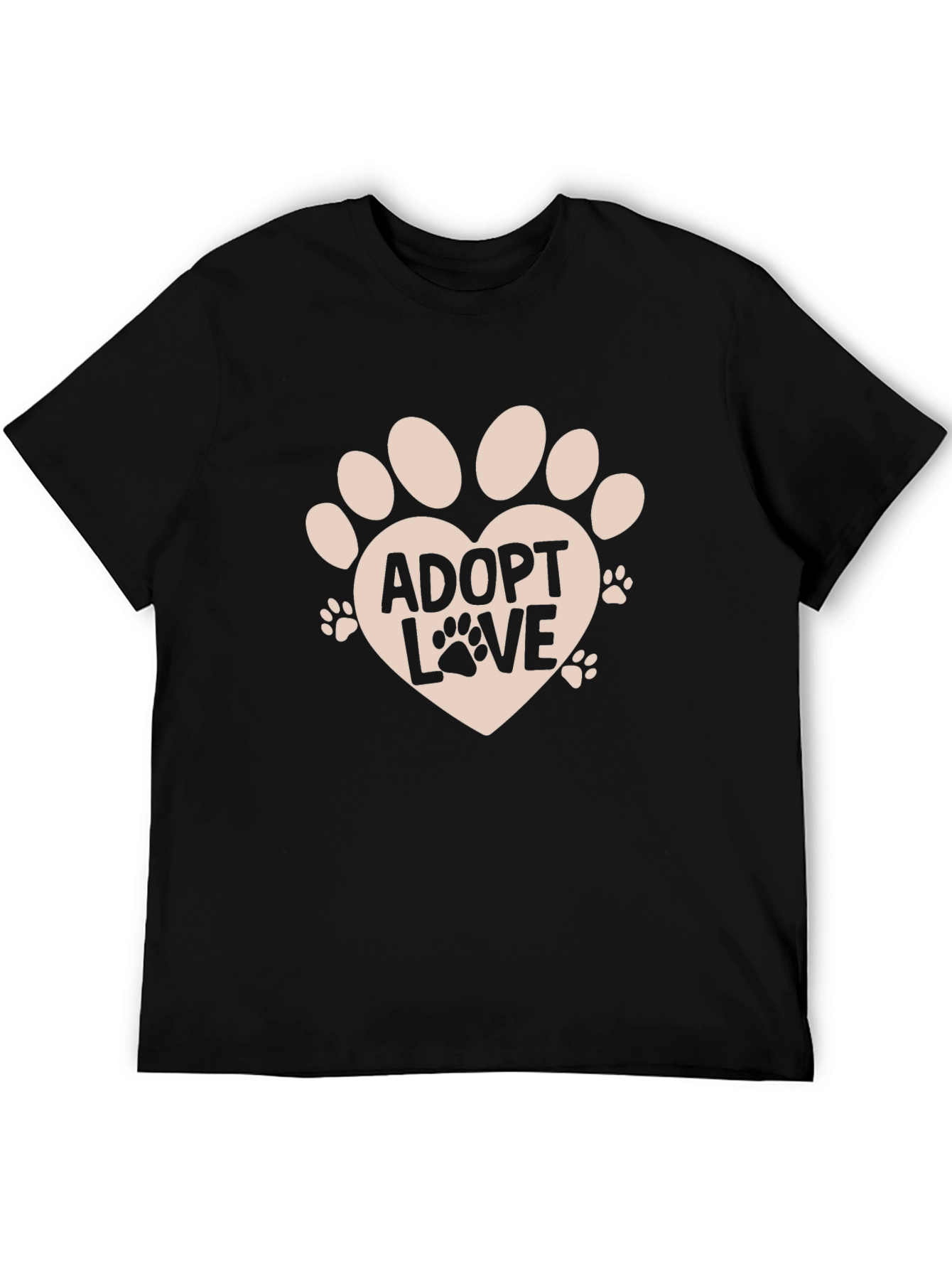Adopt Love Paw Print Heart Tee