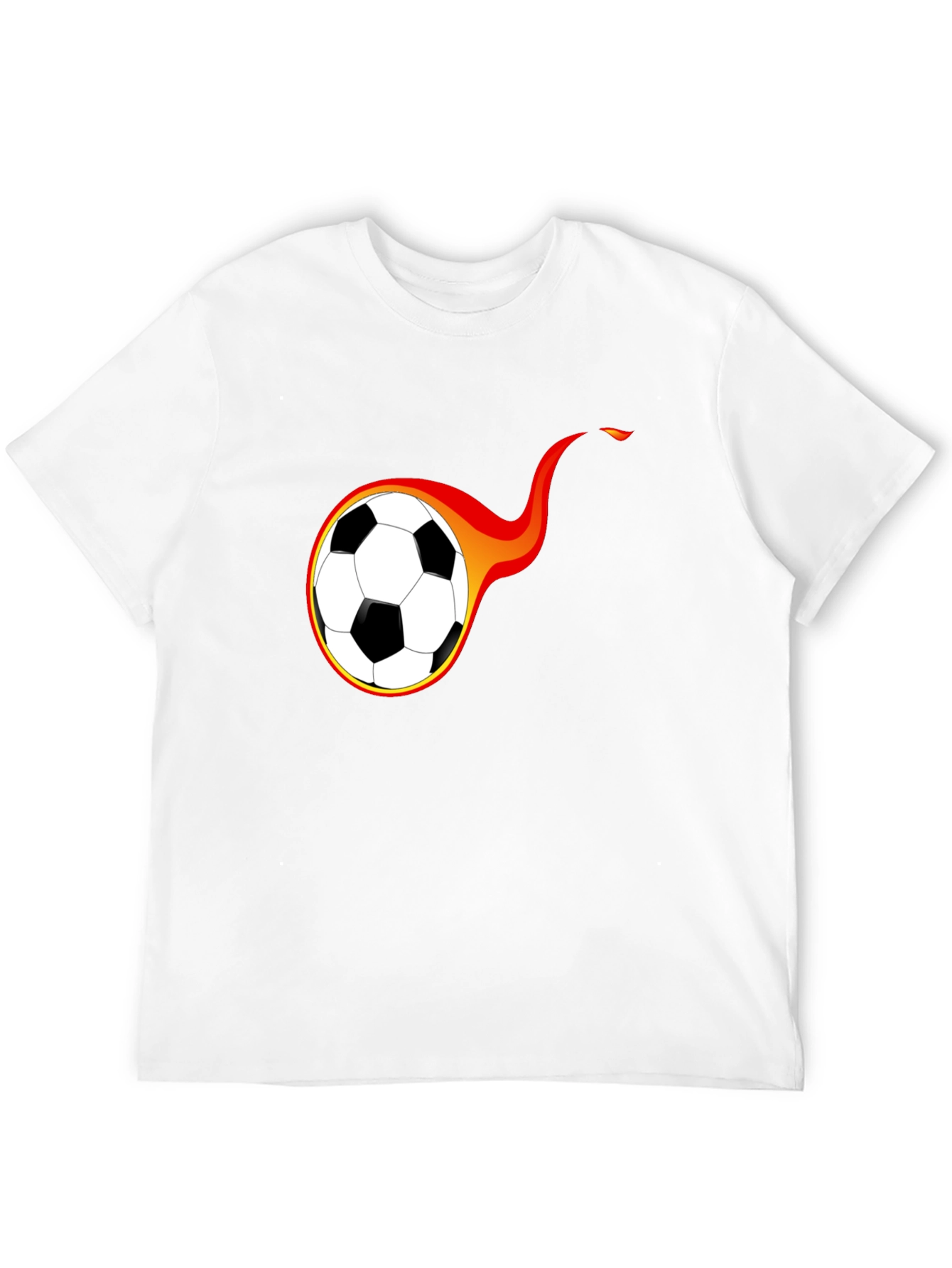 Flaming Soccer Ball Graphic T-Shirt - Cool Design
