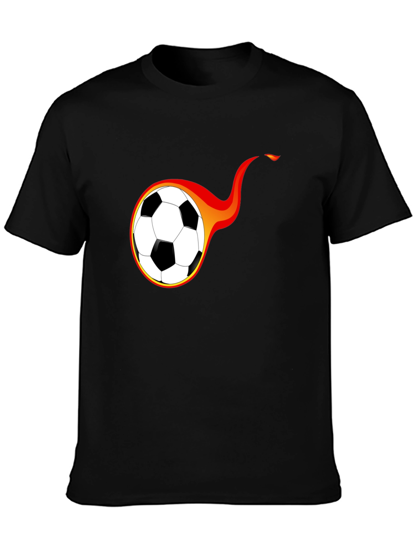 Flaming Soccer Ball Graphic T-Shirt - Cool Design