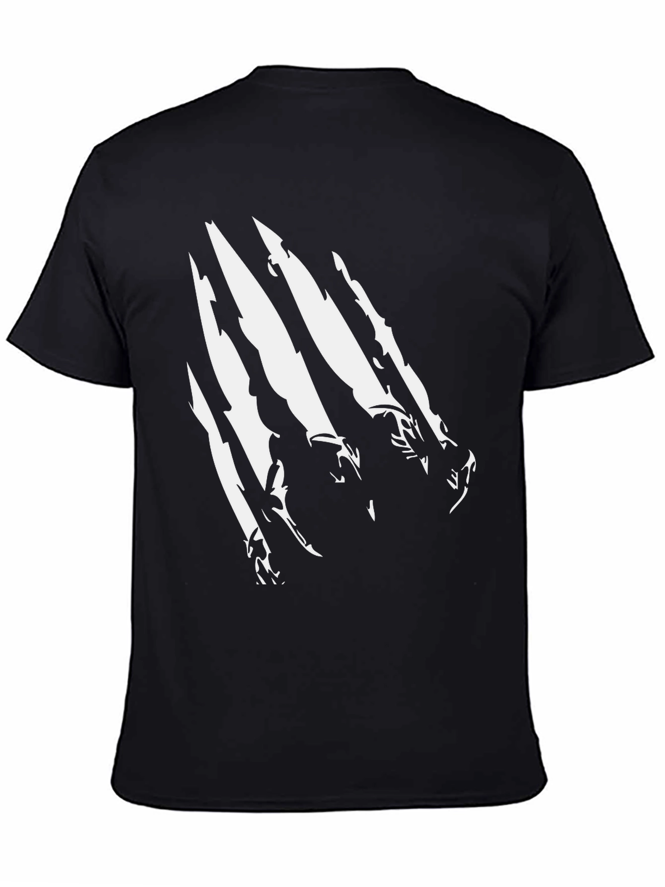 Claw Mark Graphic Print T-Shirt - Black