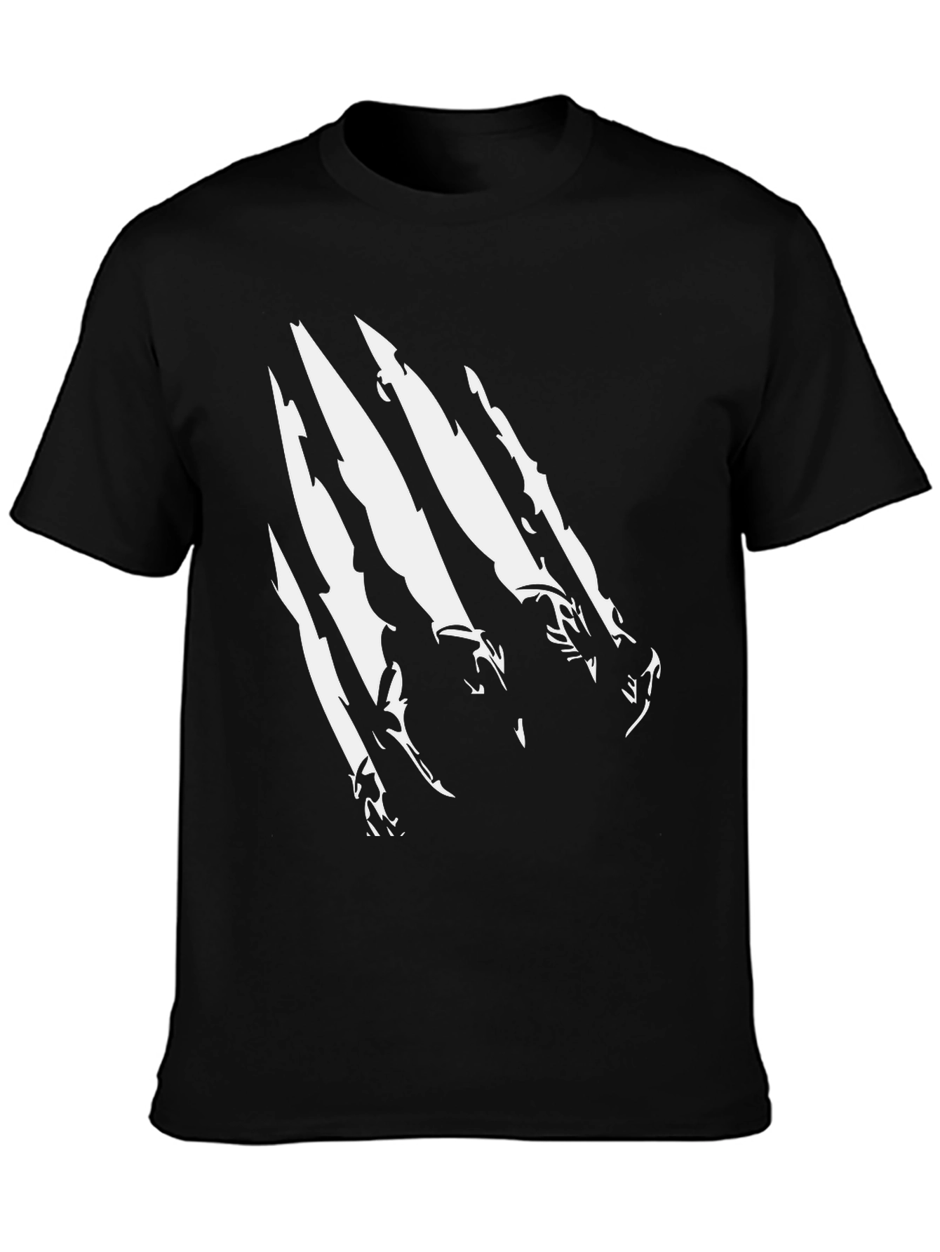 Claw Mark Graphic Print T-Shirt - Black