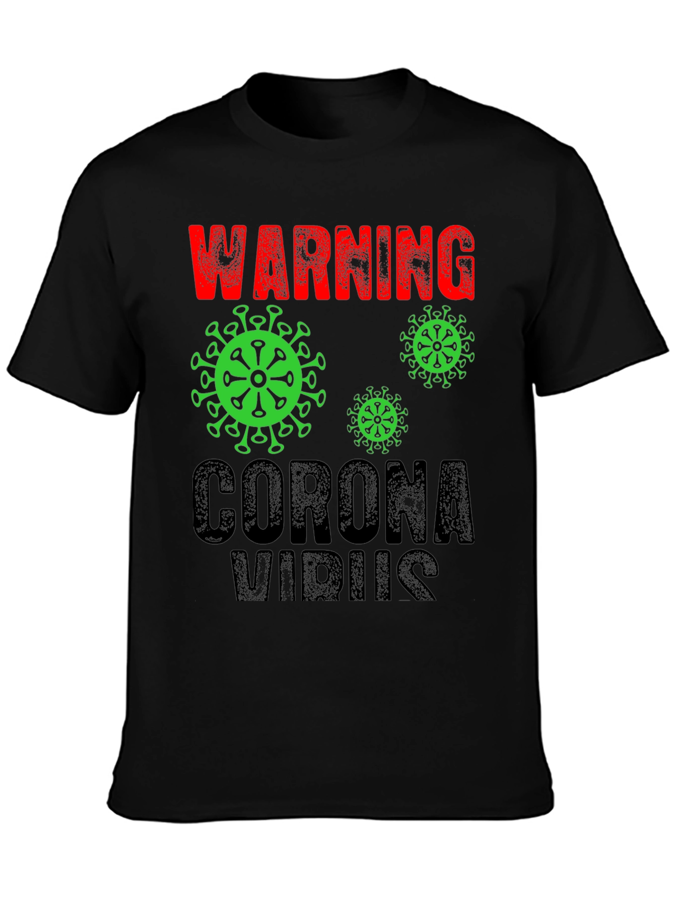 Warning Coronavirus Graphic Tee - Black