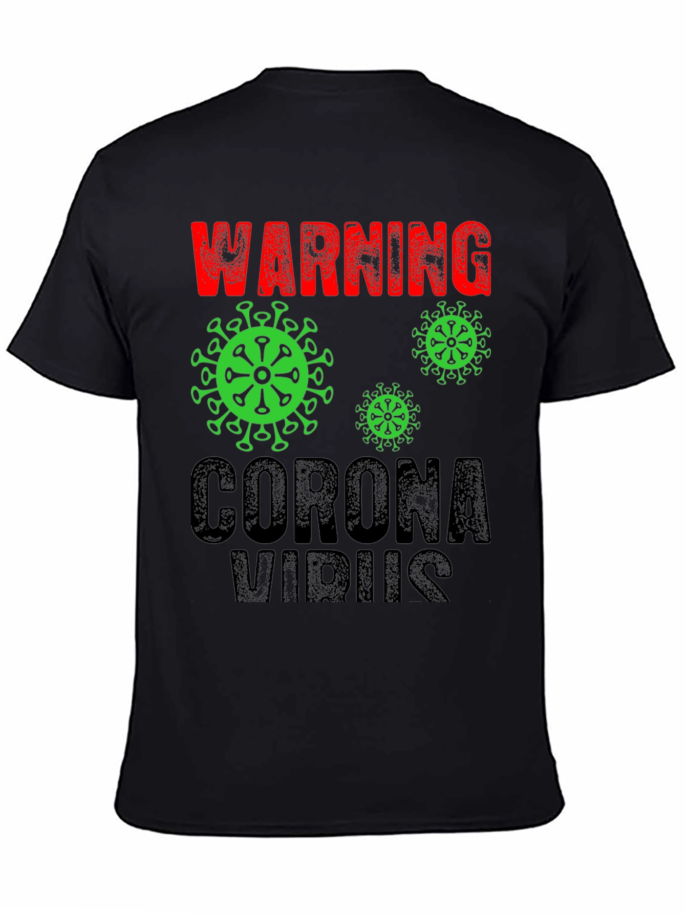 Warning Coronavirus Graphic Tee - Black