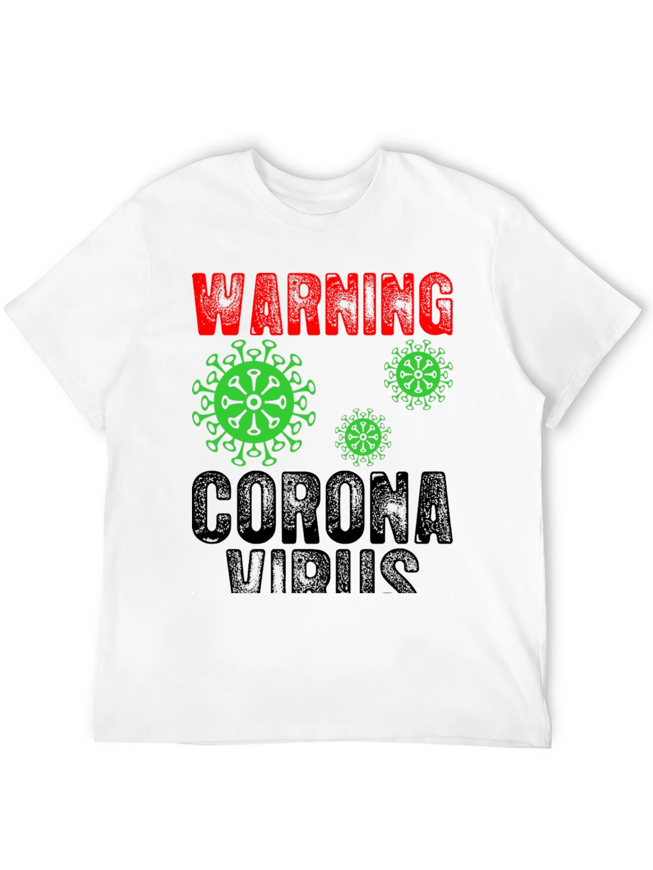 Warning Coronavirus Graphic Tee - Black