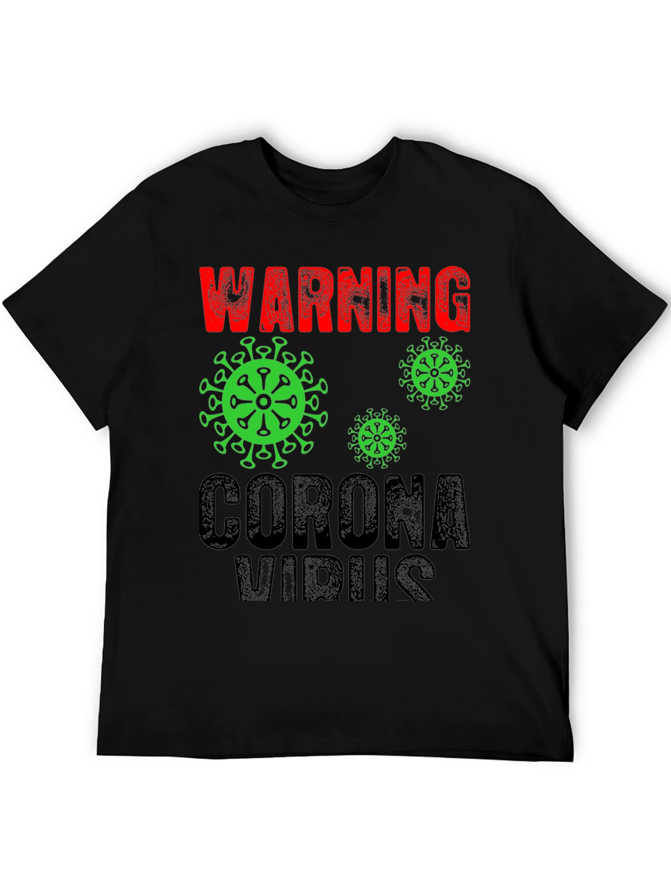 Warning Coronavirus Graphic Tee - Black