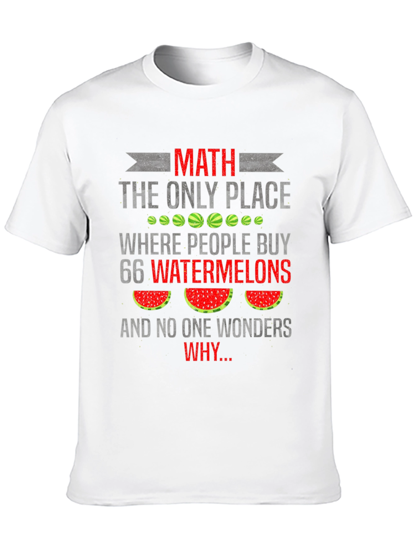 Math Watermelon Graphic Tee - Funny Student Shirt
