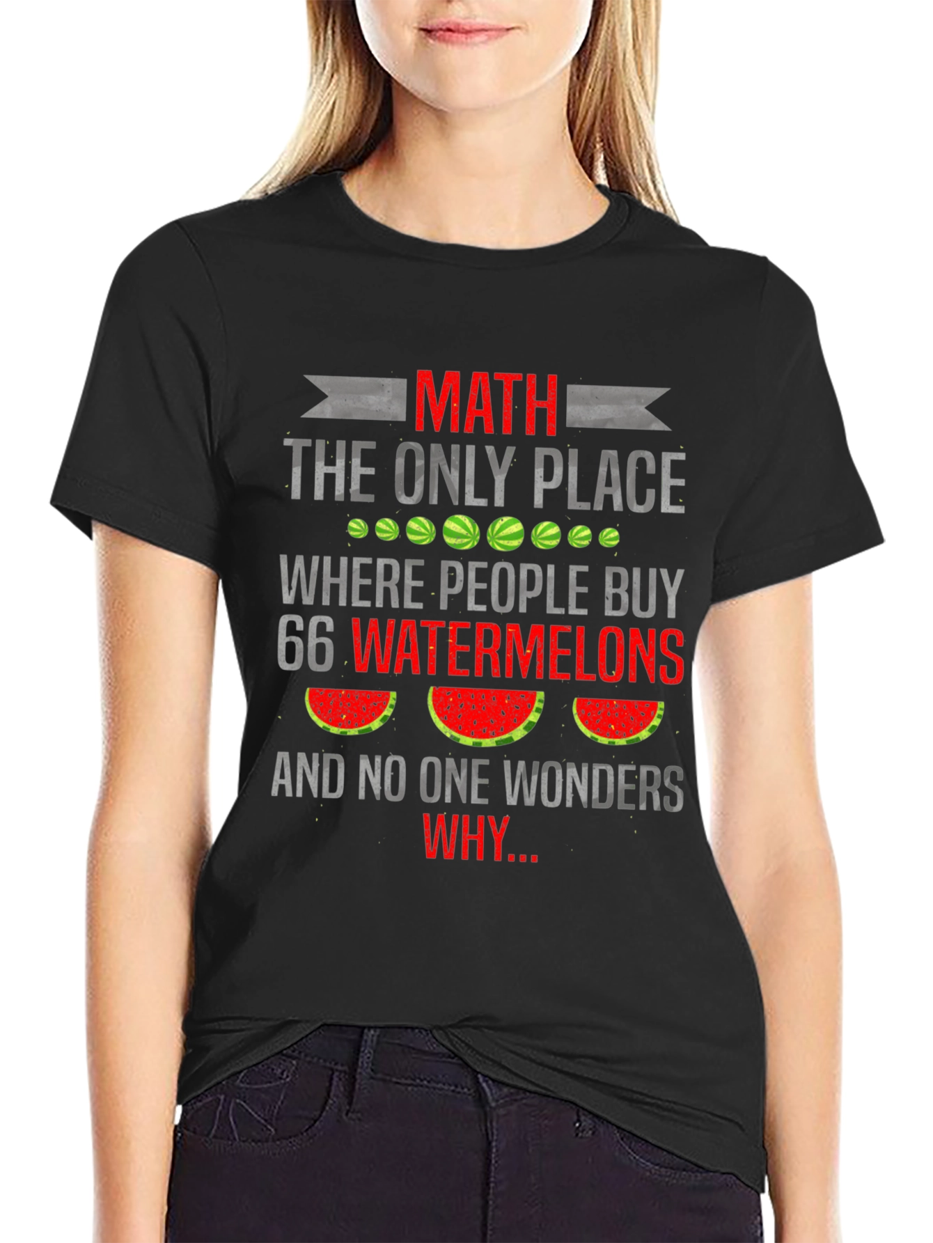 Math Watermelon Graphic Tee - Funny Student Shirt