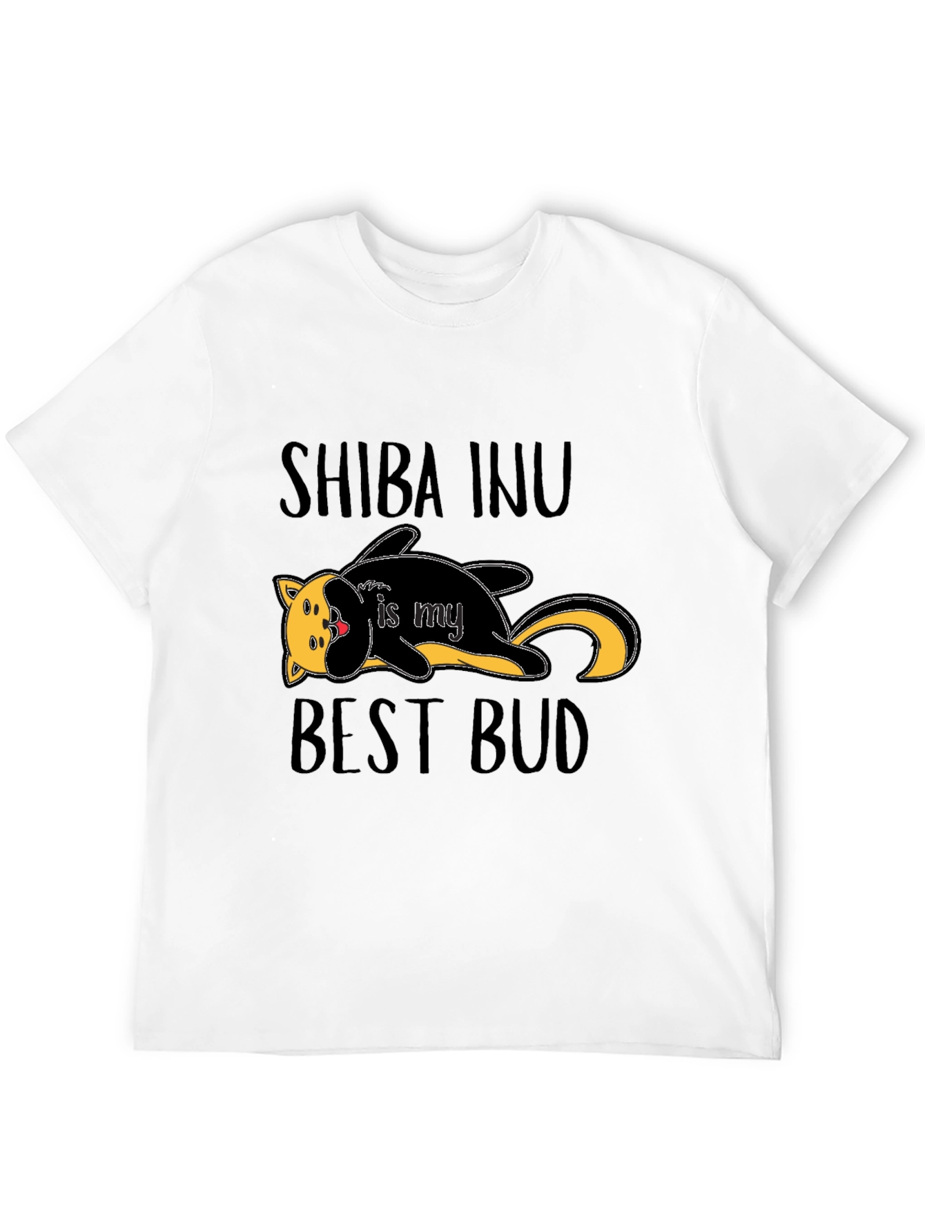 Shiba Inu Best Bud Black Graphic T-Shirt