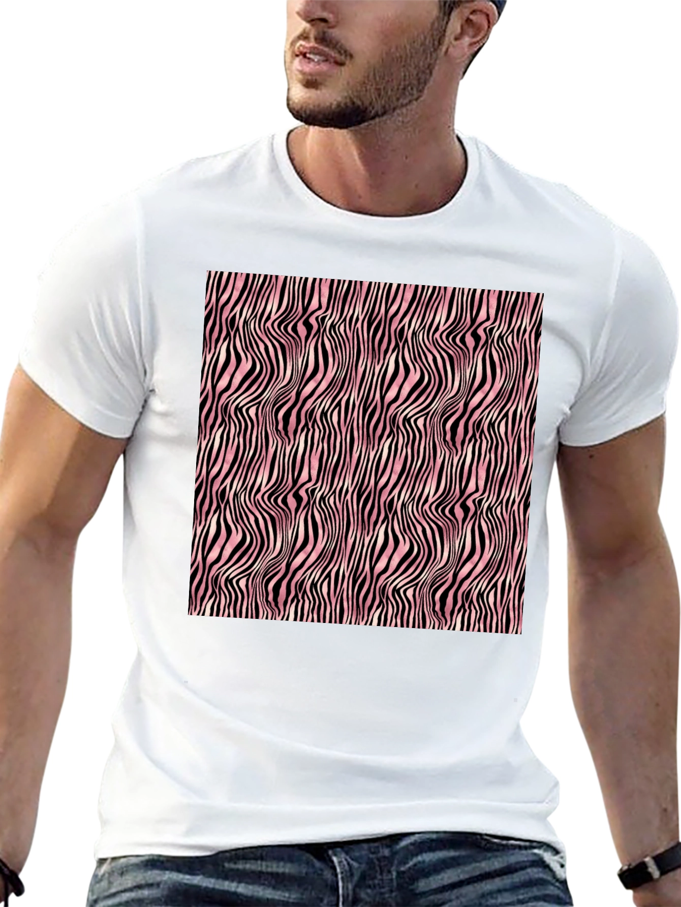 Abstract Zebra Stripe Pattern T-Shirt