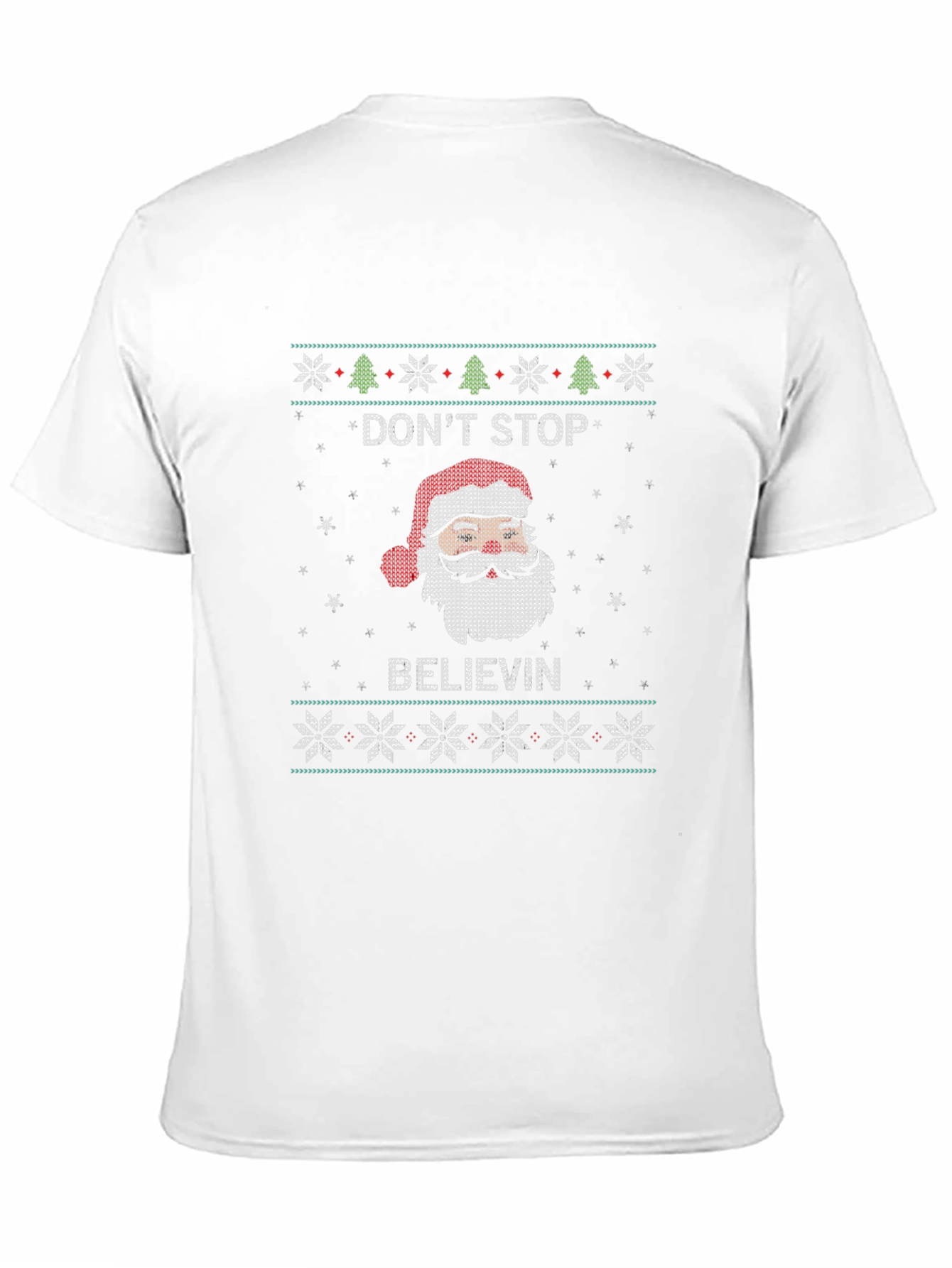 Dont Stop Believin Santa Ugly Christmas Sweater T-Shirt