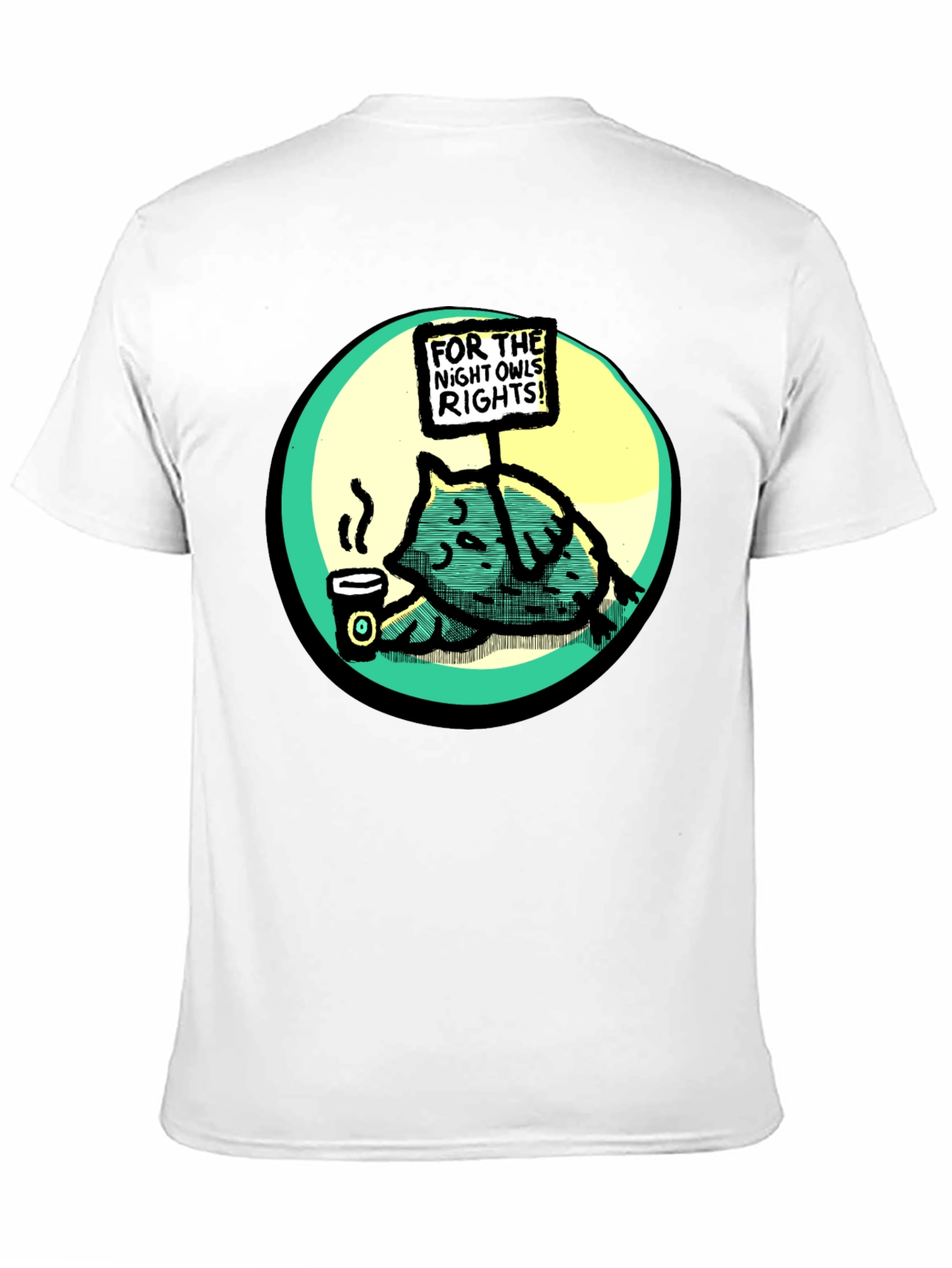 Night Owl Rights T-Shirt - Funny Cartoon Graphic Tee