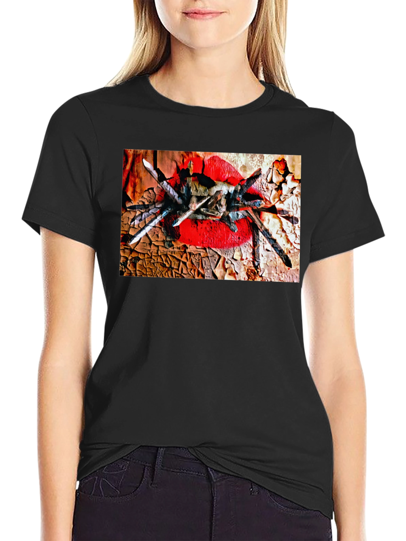 Tarantula Lips Graphic Black T-Shirt