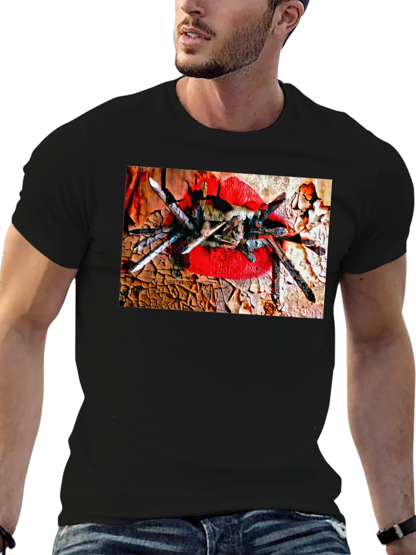 Tarantula Lips Graphic Black T-Shirt