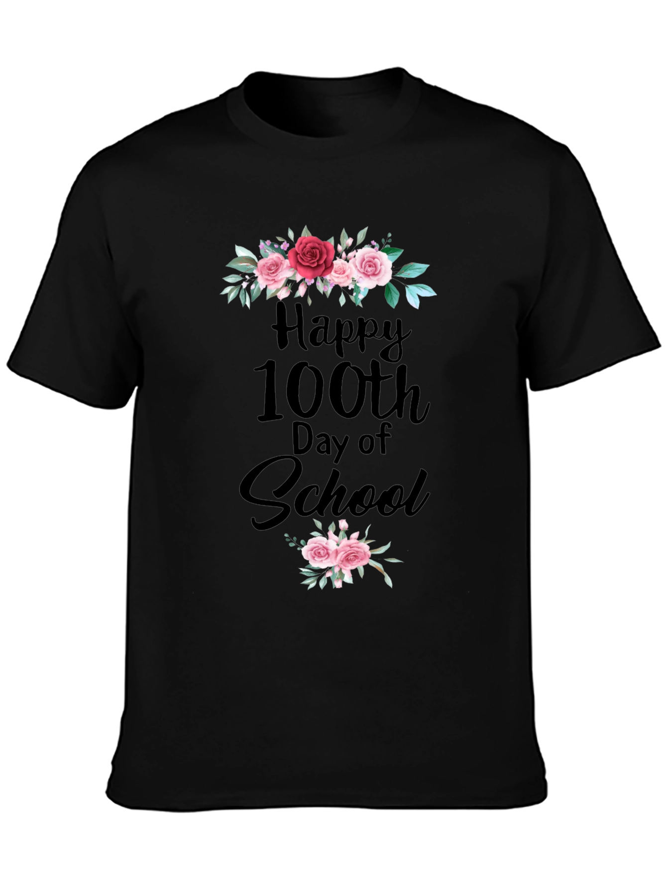 Happy 100th Day of School Floral T-Shirt