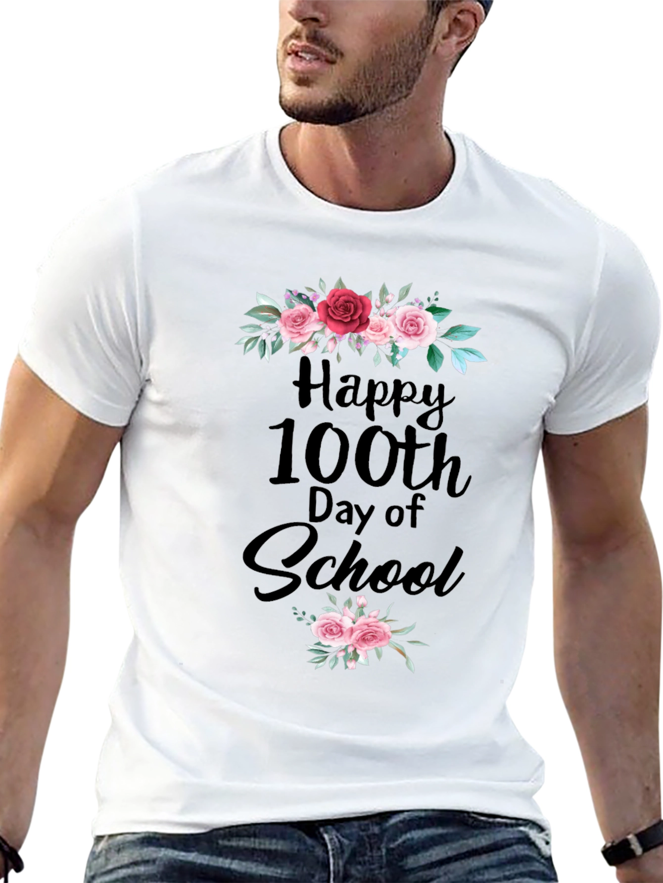 Happy 100th Day of School Floral T-Shirt