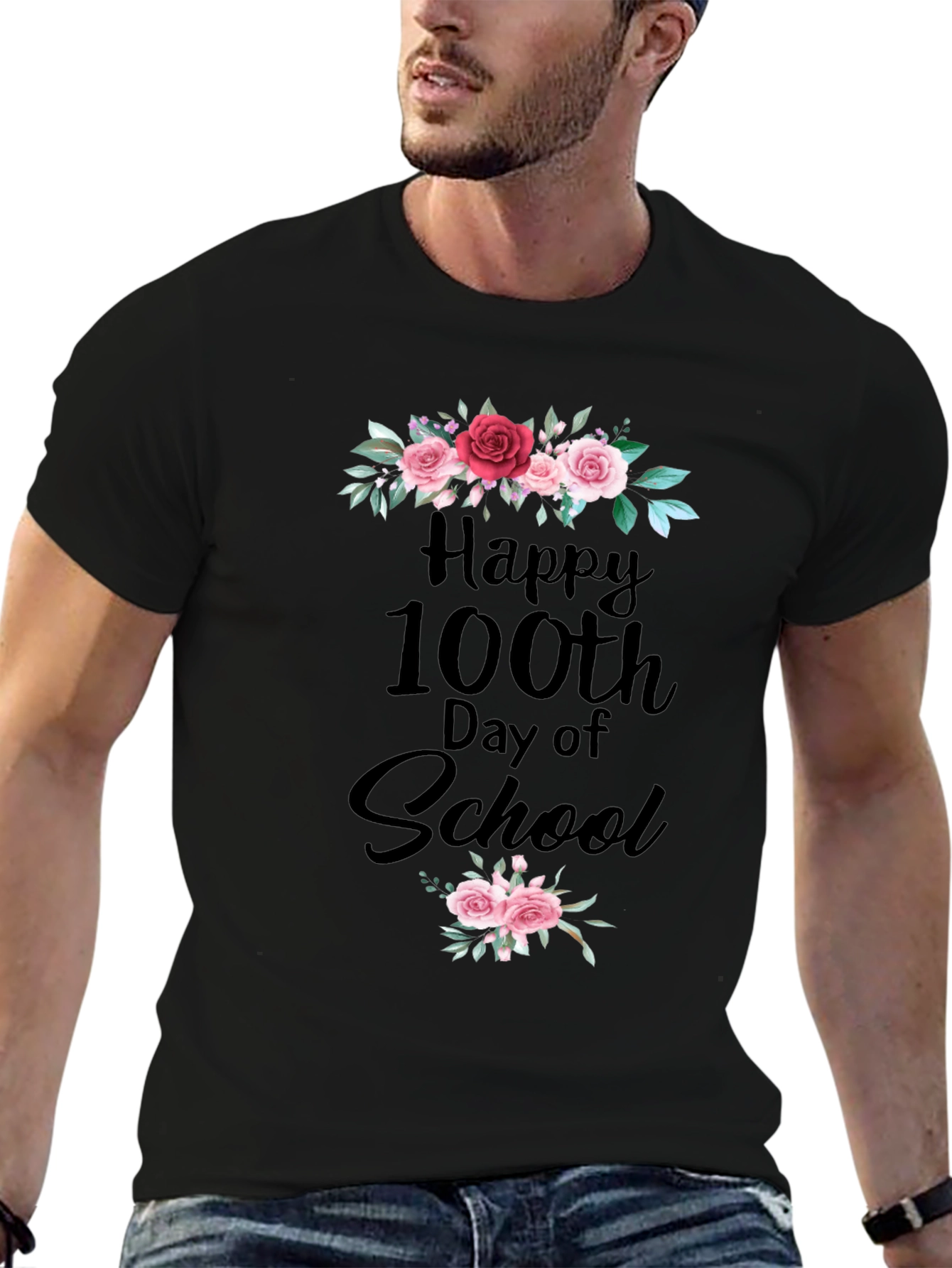 Happy 100th Day of School Floral T-Shirt
