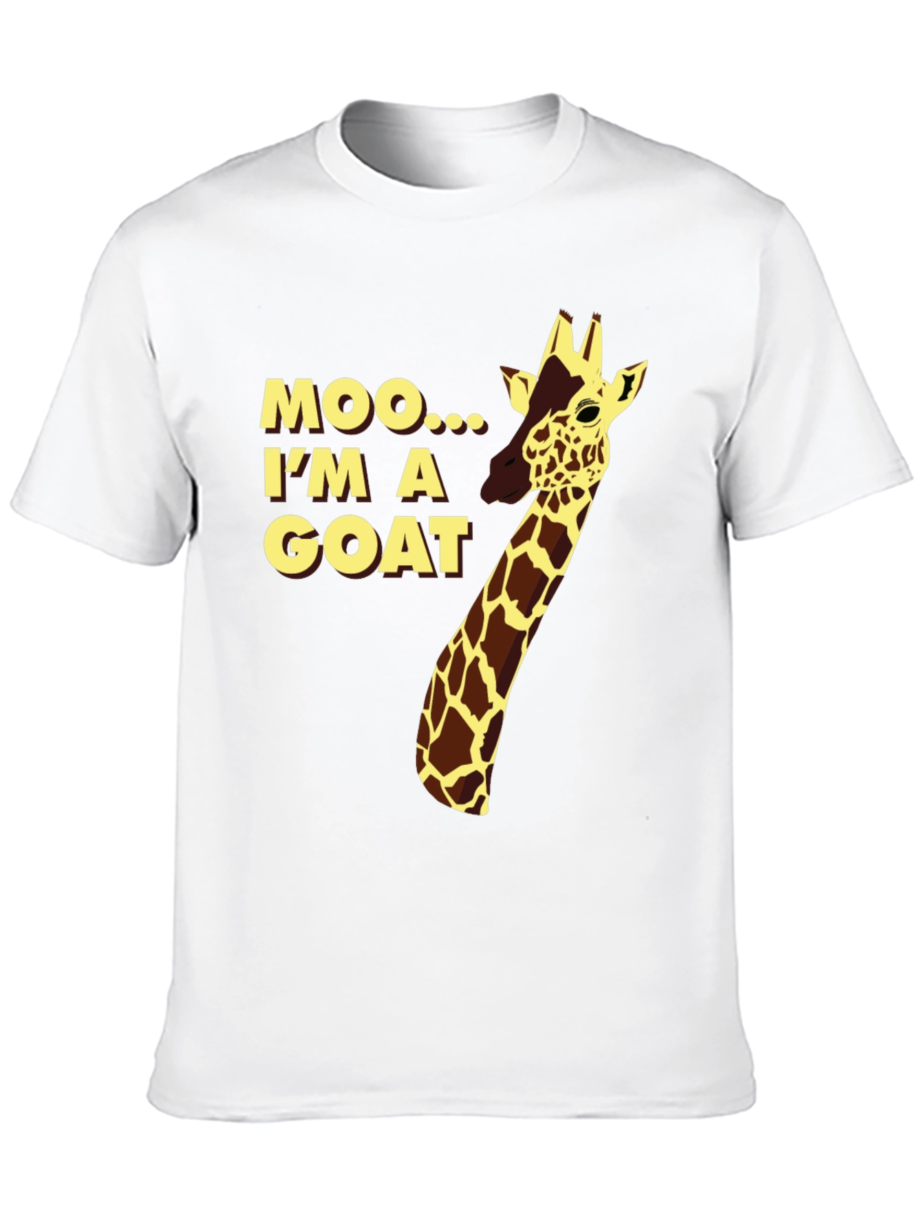 Funny Giraffe Moo Im a Goat Black T-Shirt