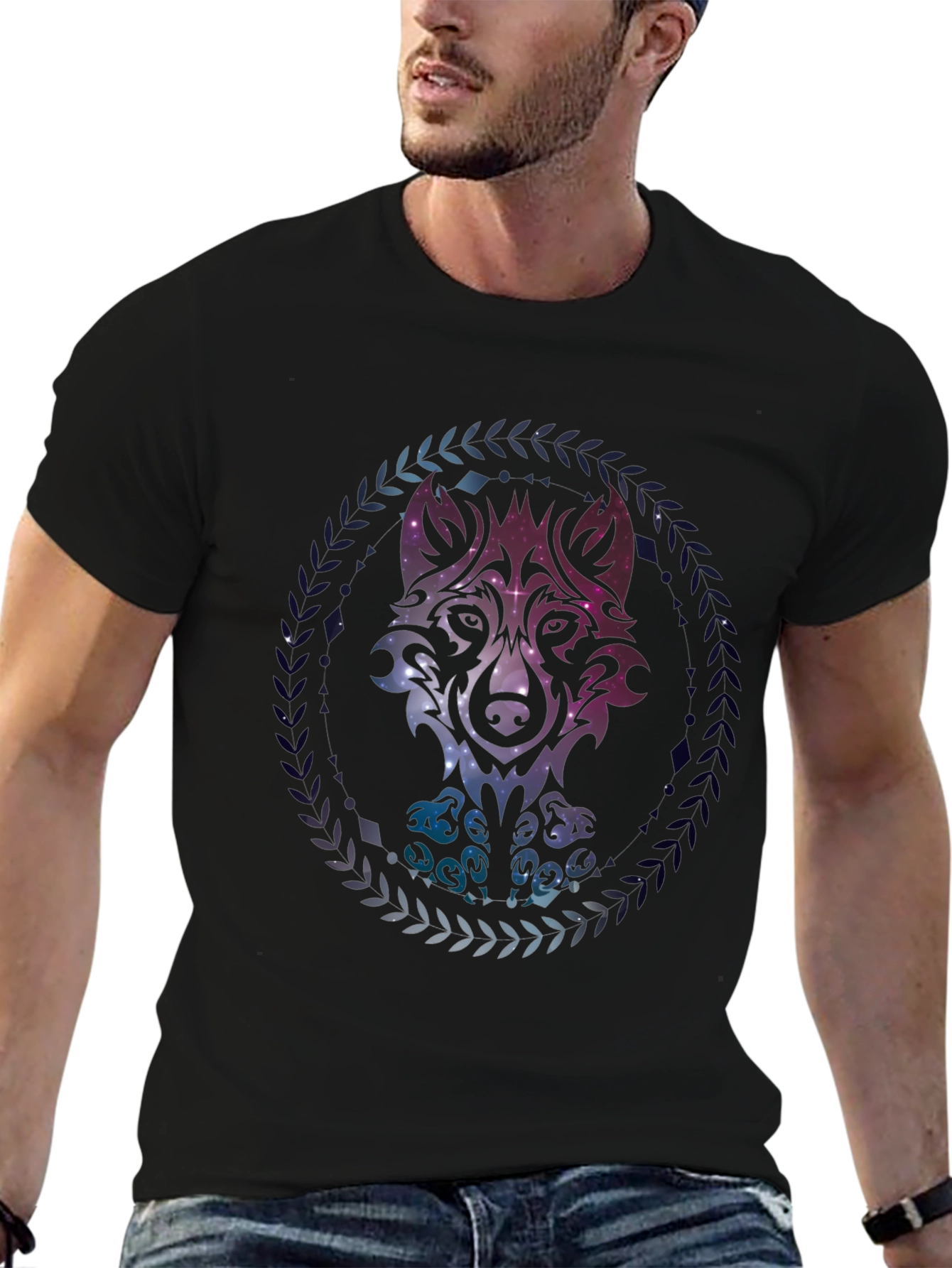 Wolf Galaxy T-Shirt - Cosmic Style Tee