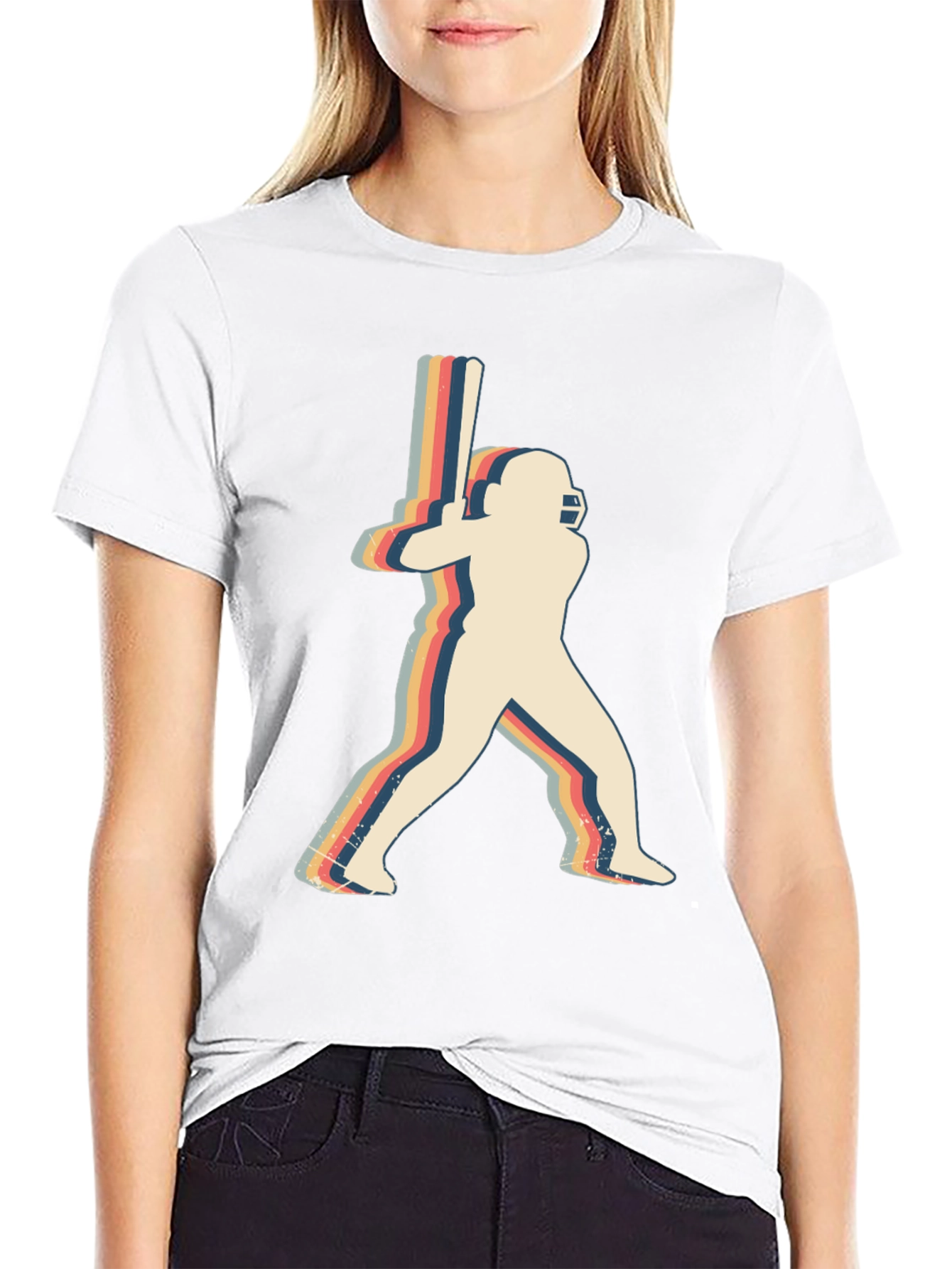Retro Cricket Player Graphic Tee