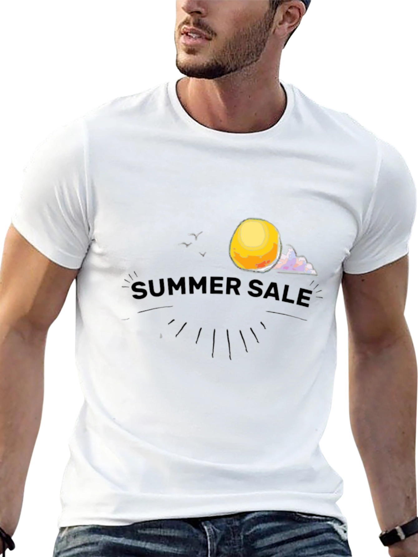 Summer Sale Graphic Tee - Black Cotton T-Shirt