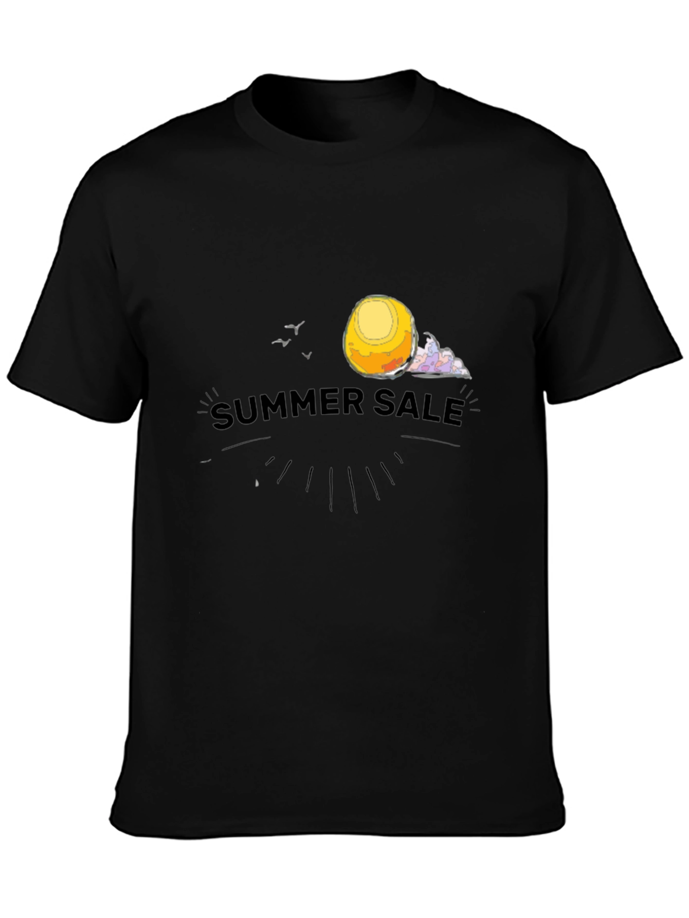 Summer Sale Graphic Tee - Black Cotton T-Shirt