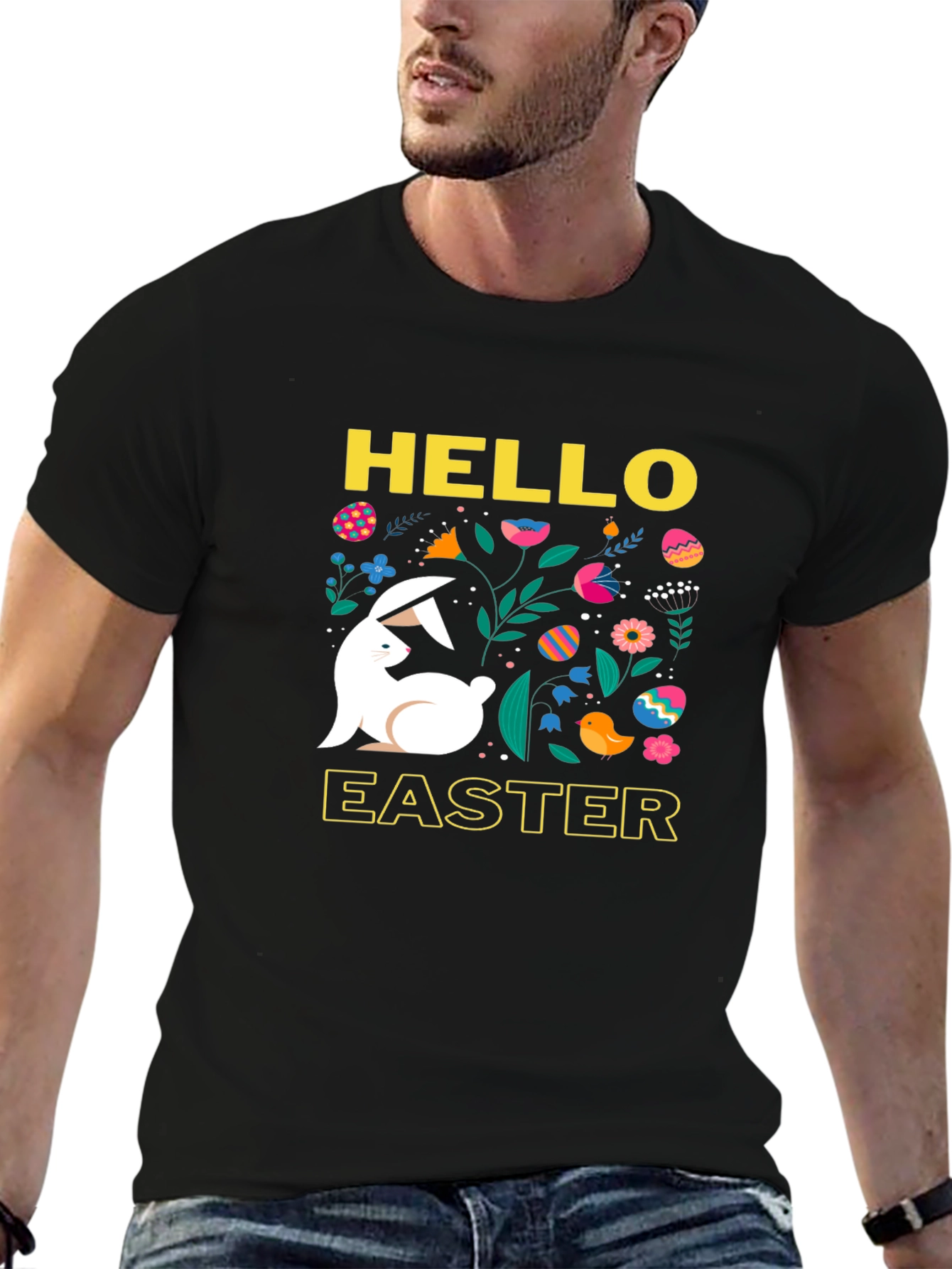 Hello Easter Bunny Graphic T-Shirt