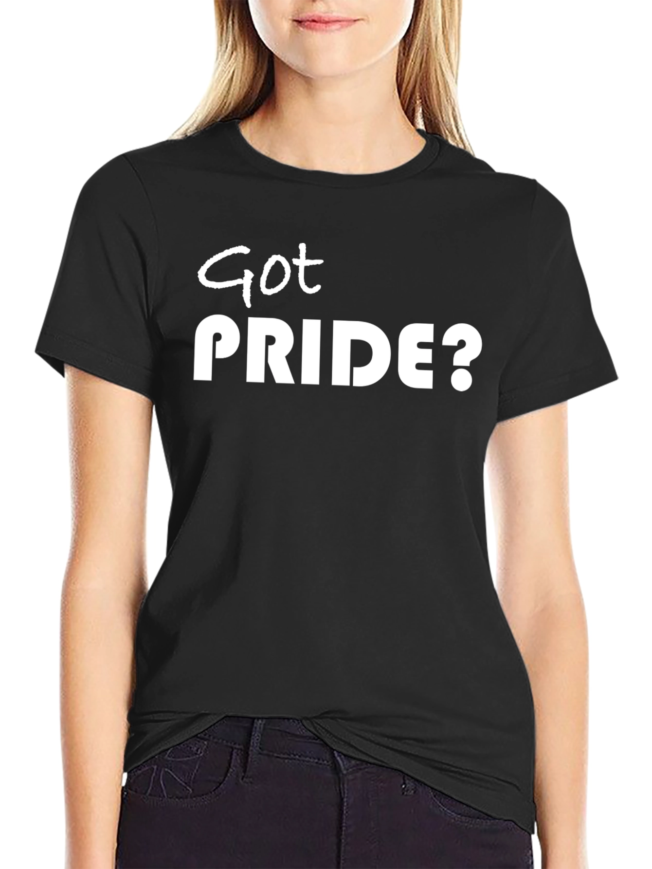 Got Pride? Graphic T-Shirt - Black Crew Neck Tee