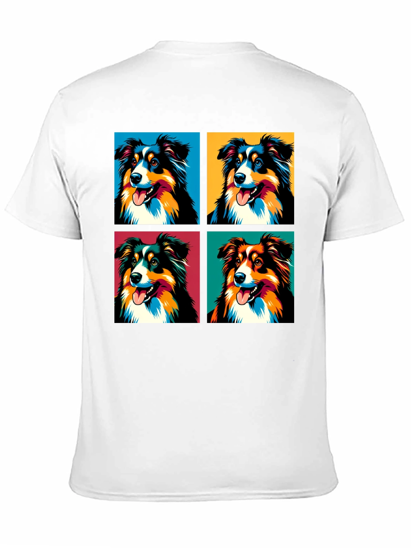 Pop Art Aussie Shepherd Dog Graphic T-Shirt