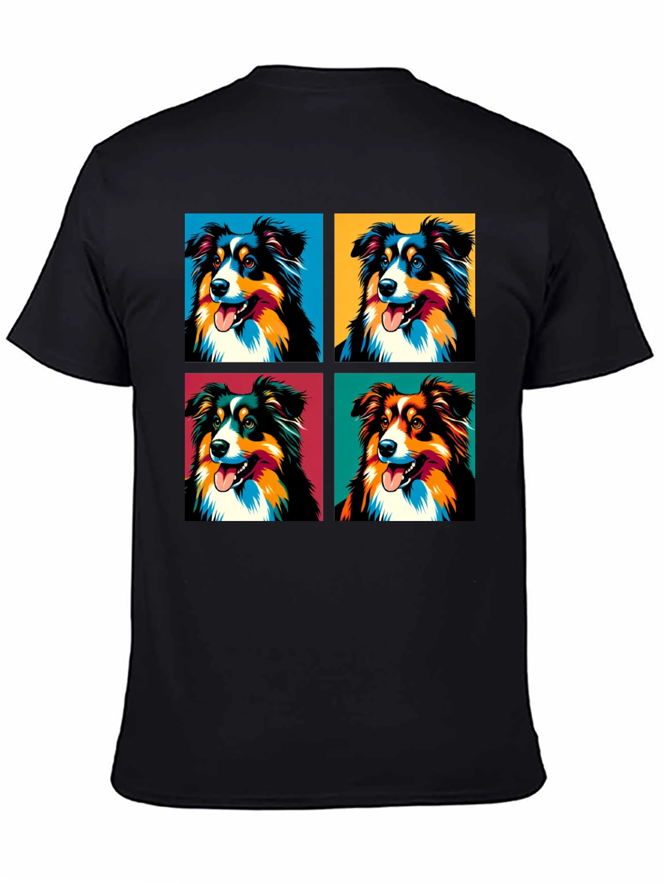 Pop Art Aussie Shepherd Dog Graphic T-Shirt