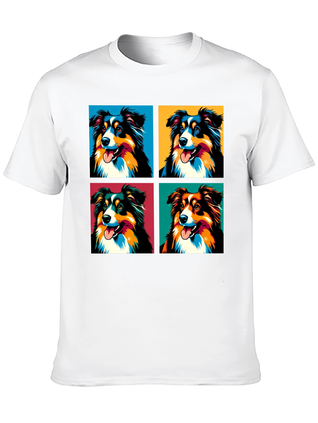 Pop Art Aussie Shepherd Dog Graphic T-Shirt
