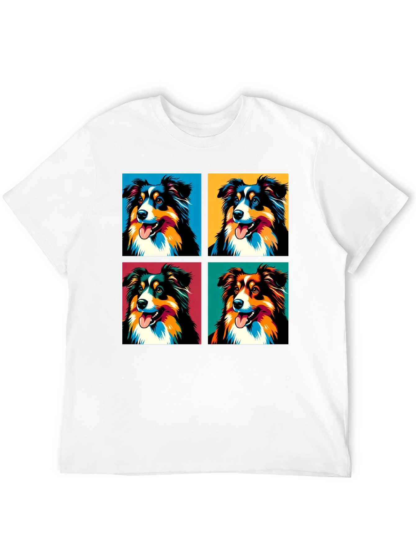 Pop Art Aussie Shepherd Dog Graphic T-Shirt
