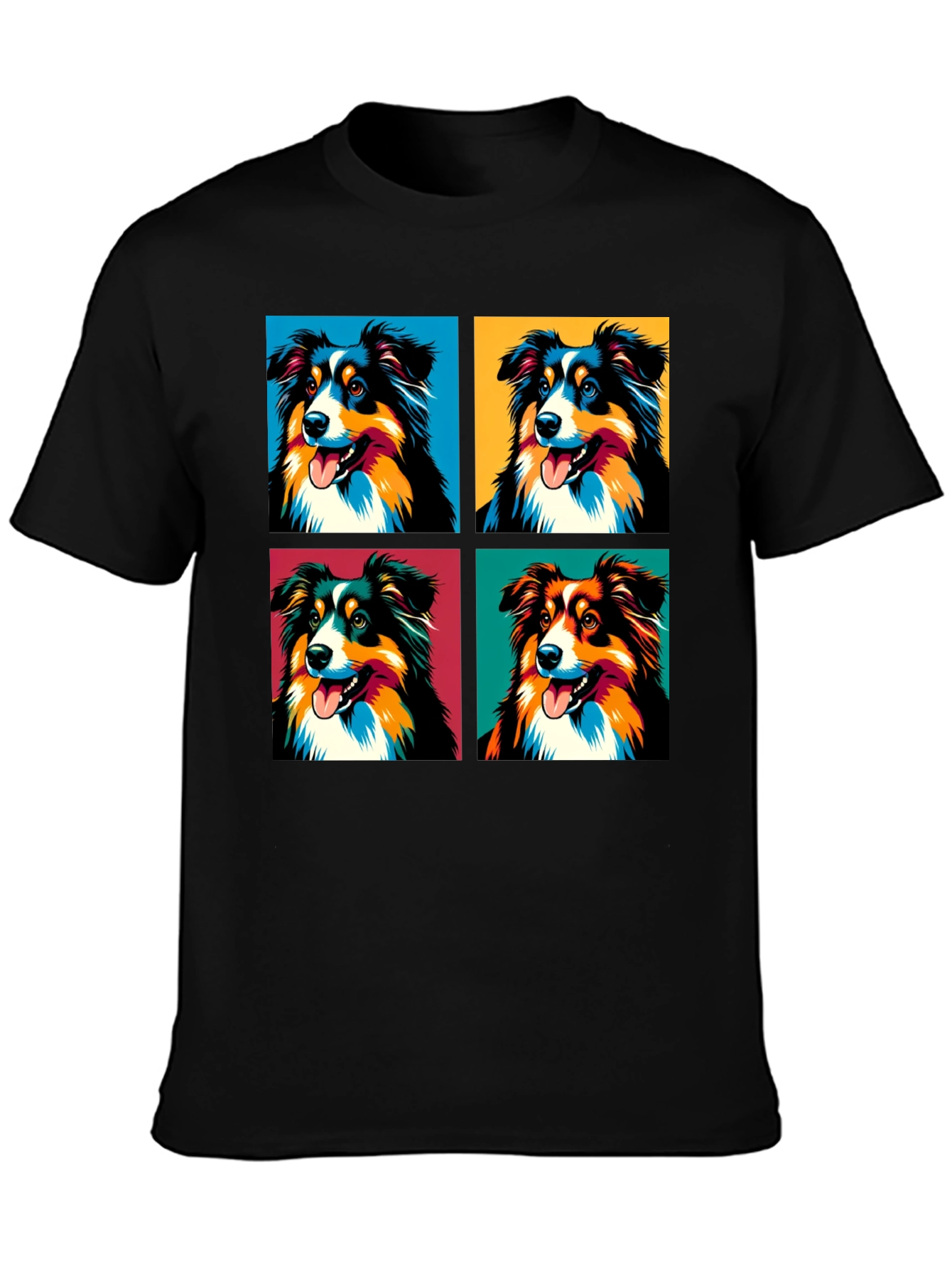 Pop Art Aussie Shepherd Dog Graphic T-Shirt