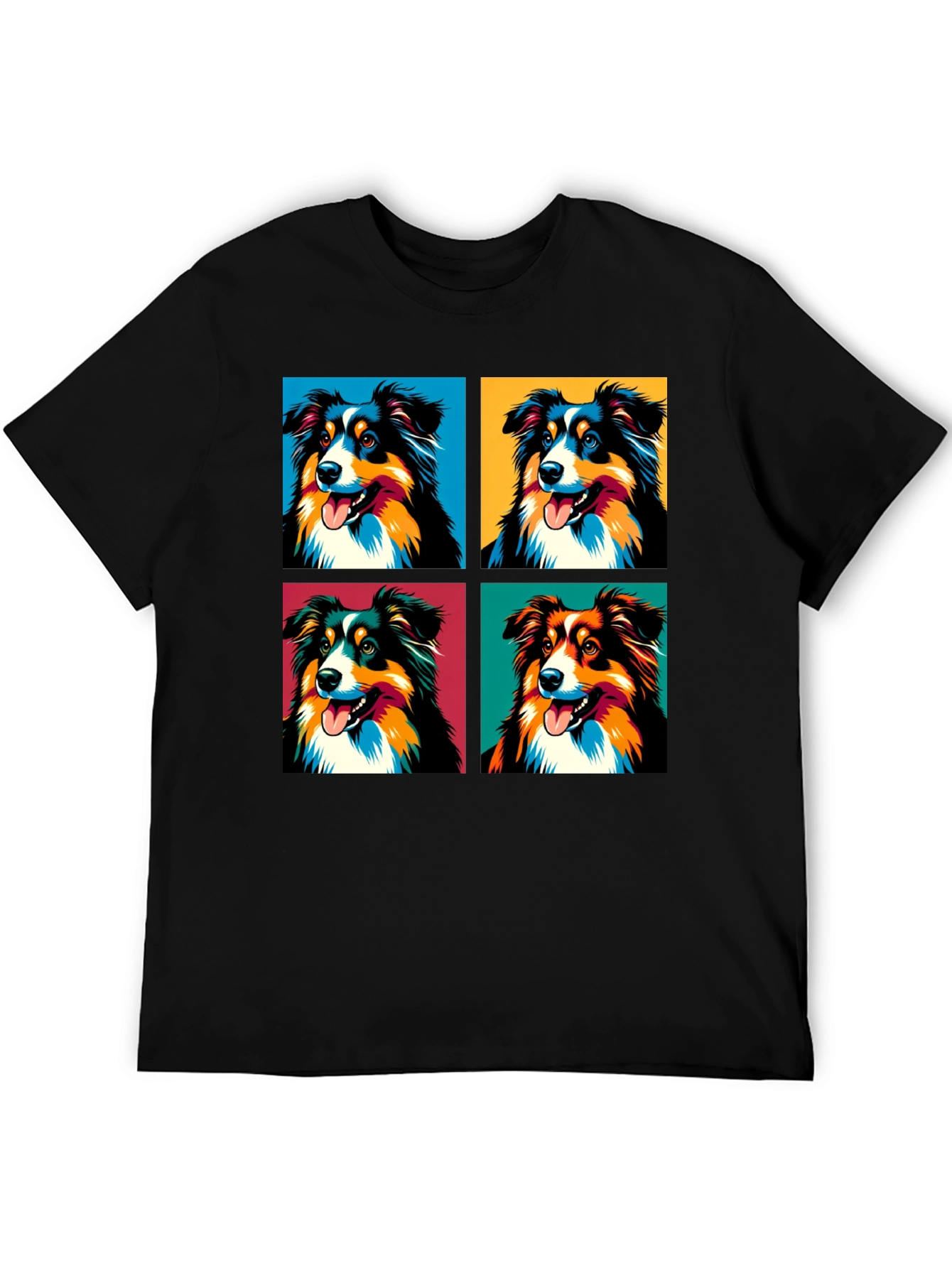 Pop Art Aussie Shepherd Dog Graphic T-Shirt