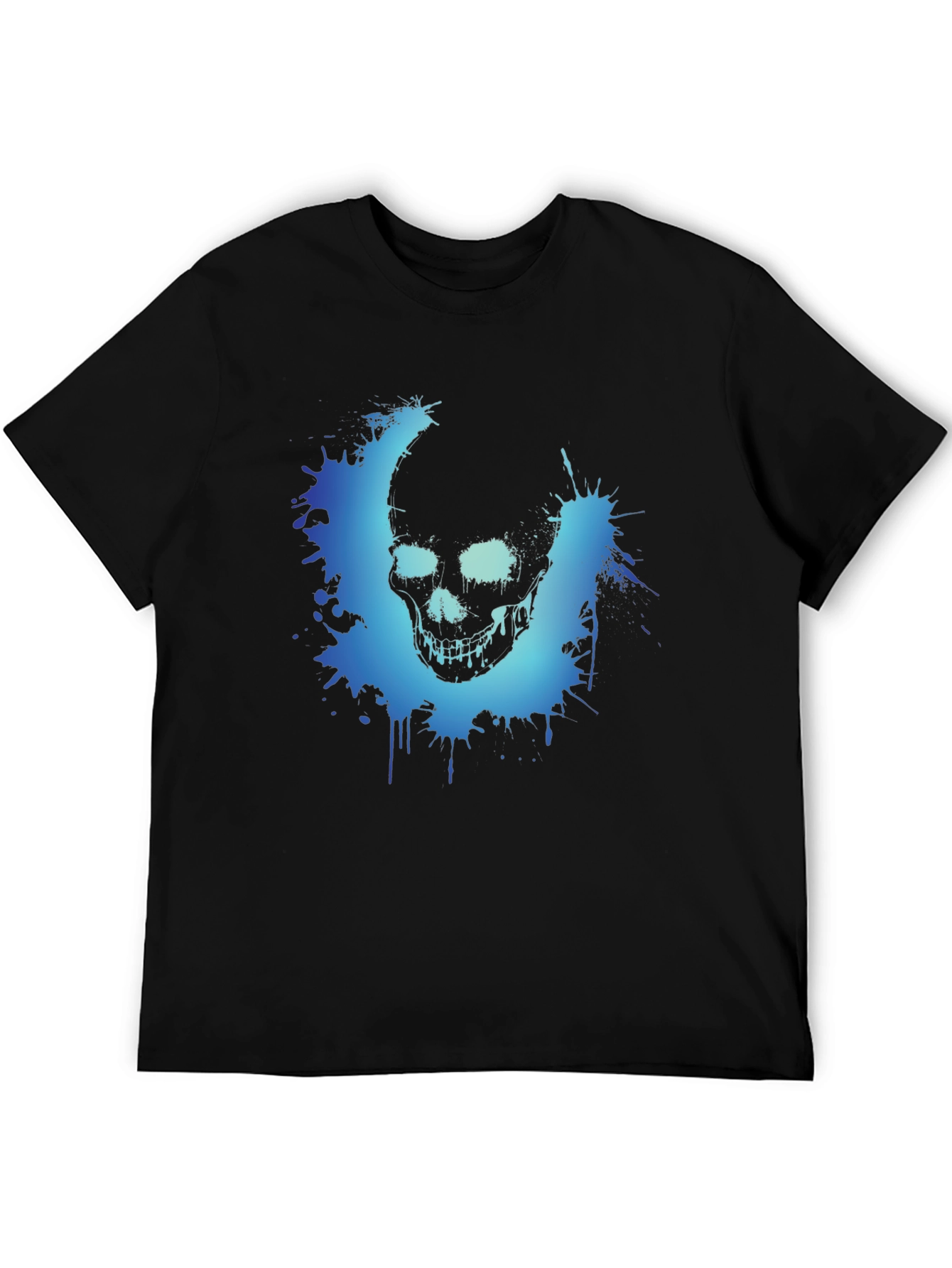 Mens Black Skull Graphic Tee