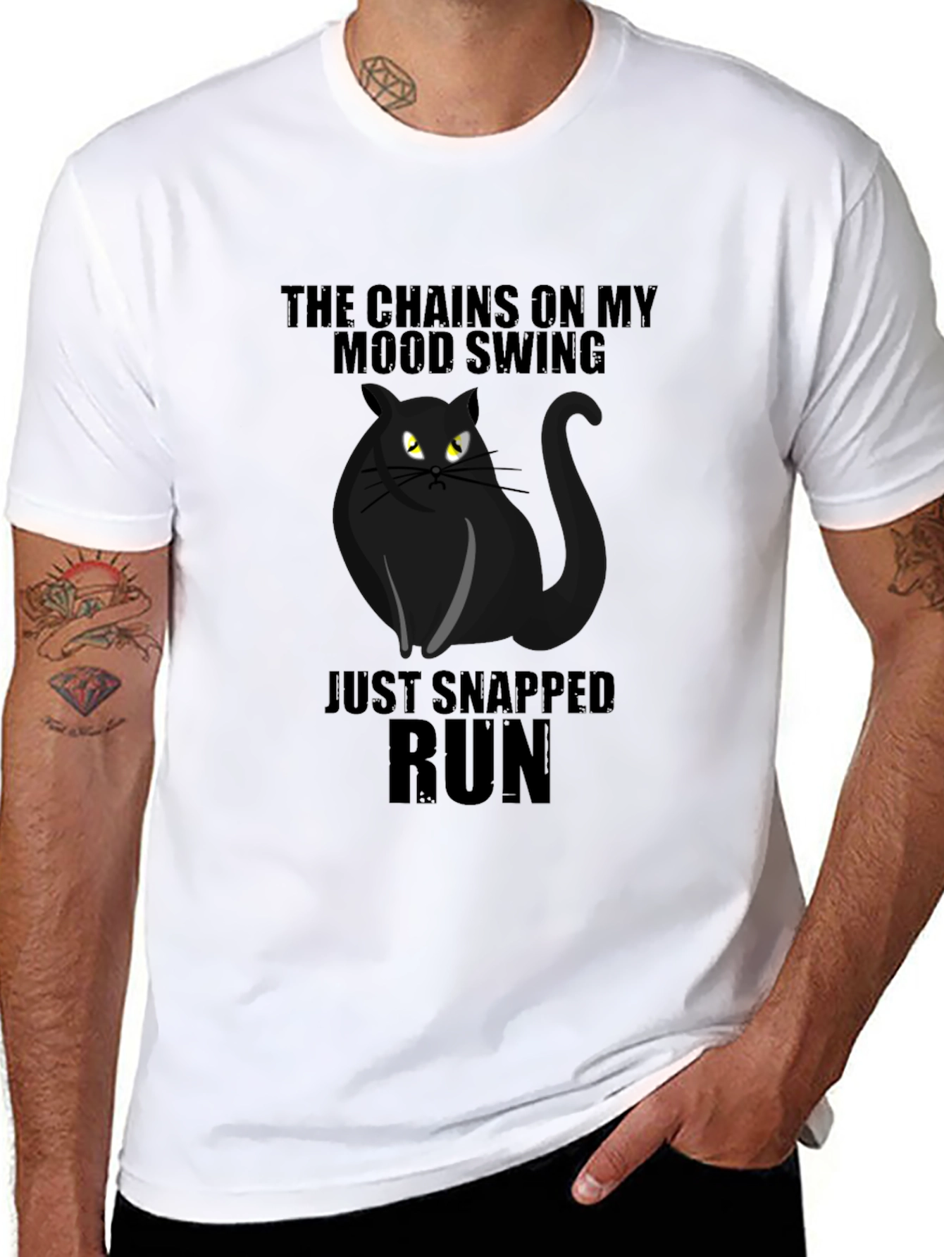 Mood Swing Cat Graphic T-Shirt