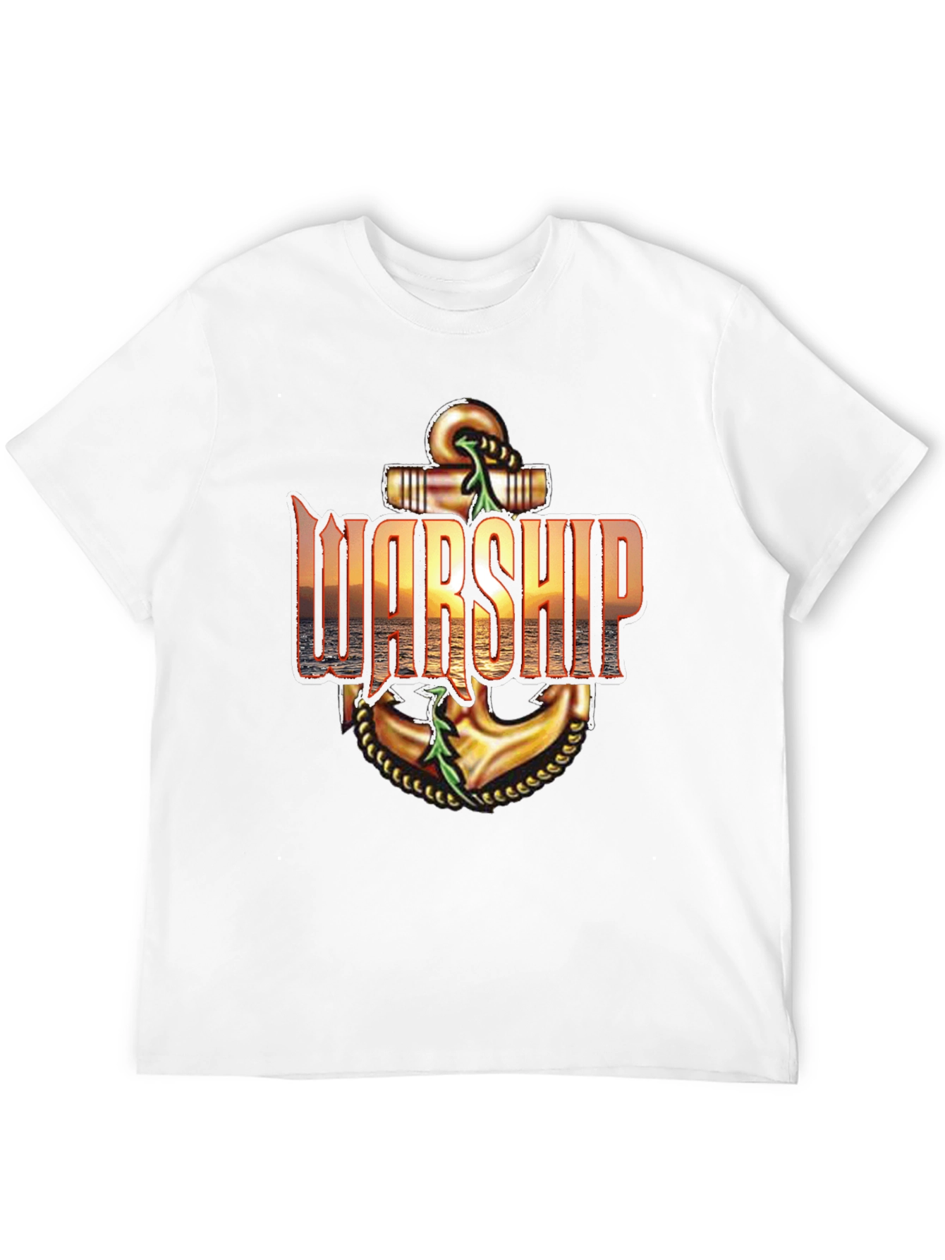 Warship Anchor Graphic Tee - Black Cotton