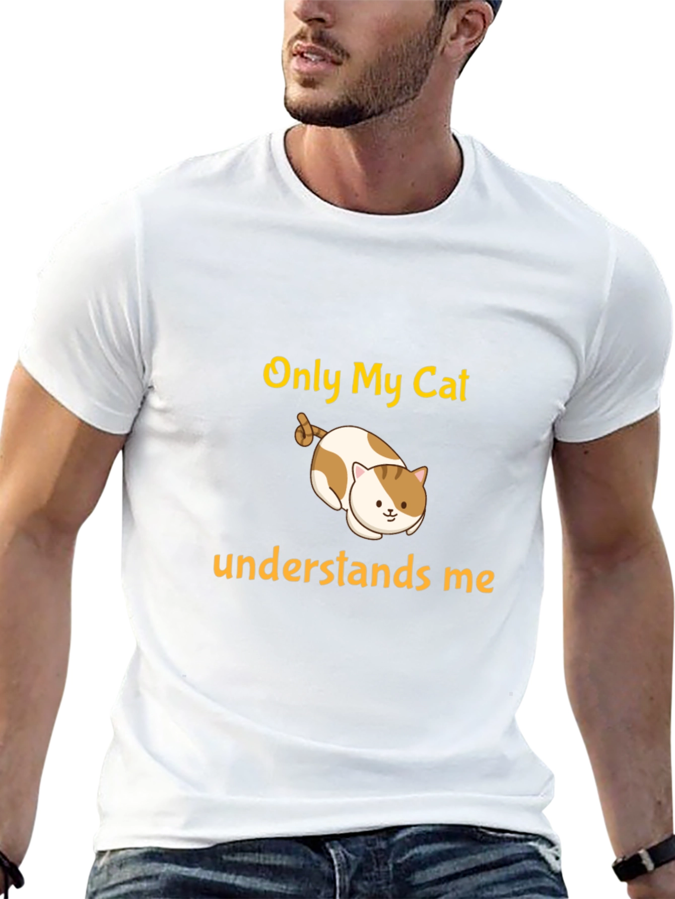 Only My Cat Understands Me Black T-Shirt