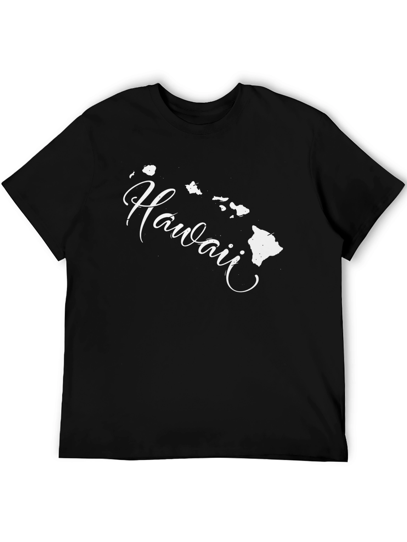 Hawaii Islands Map Graphic Tee - Black