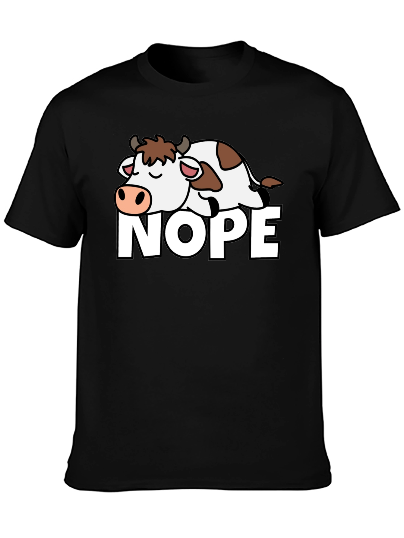 Nope Cow T-Shirt - Lazy Animal Graphic Tee