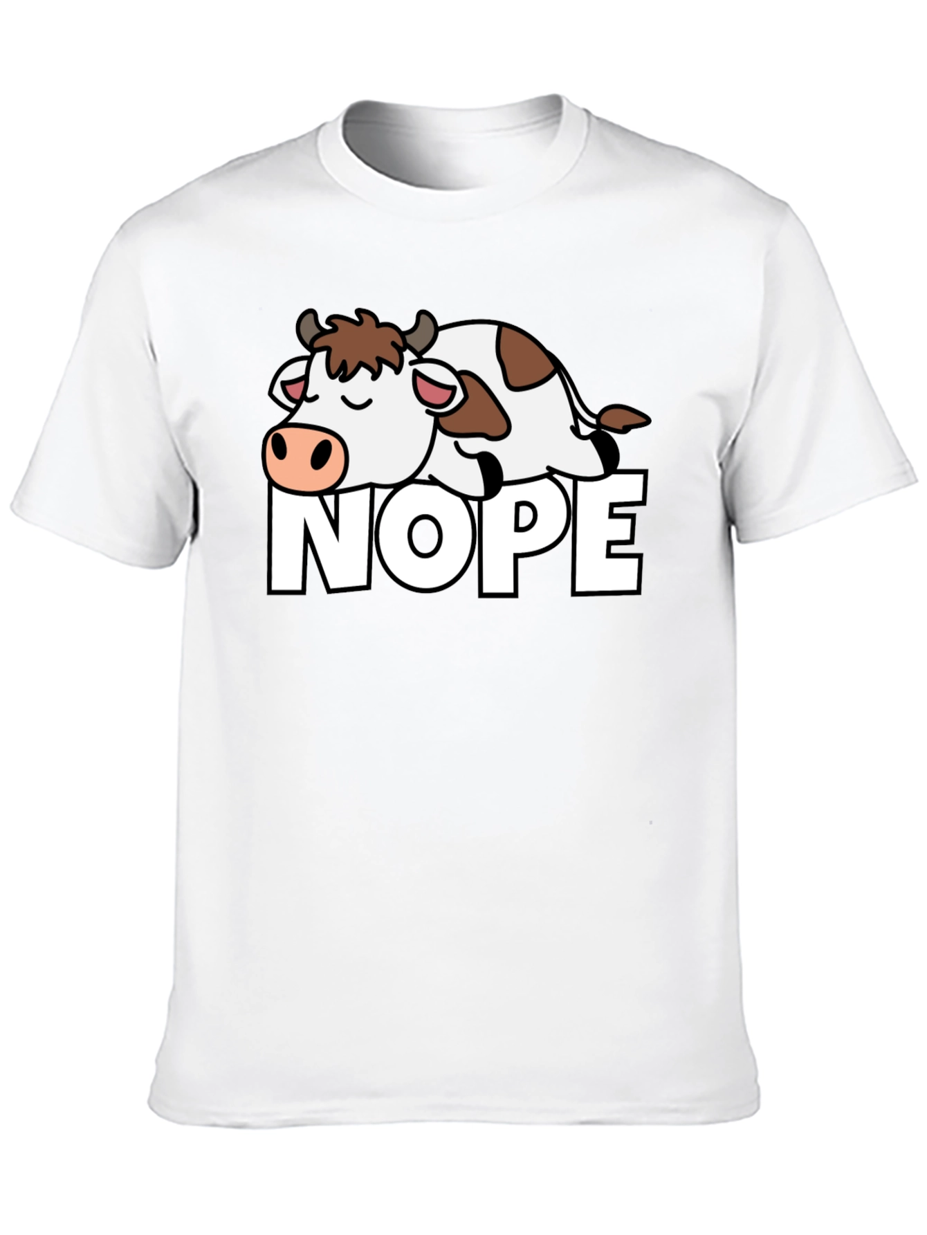 Nope Cow T-Shirt - Lazy Animal Graphic Tee