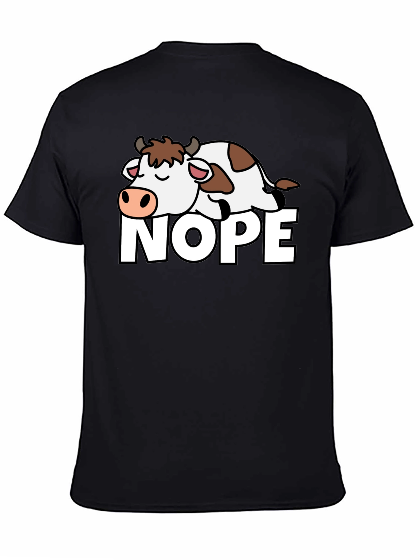 Nope Cow T-Shirt - Lazy Animal Graphic Tee