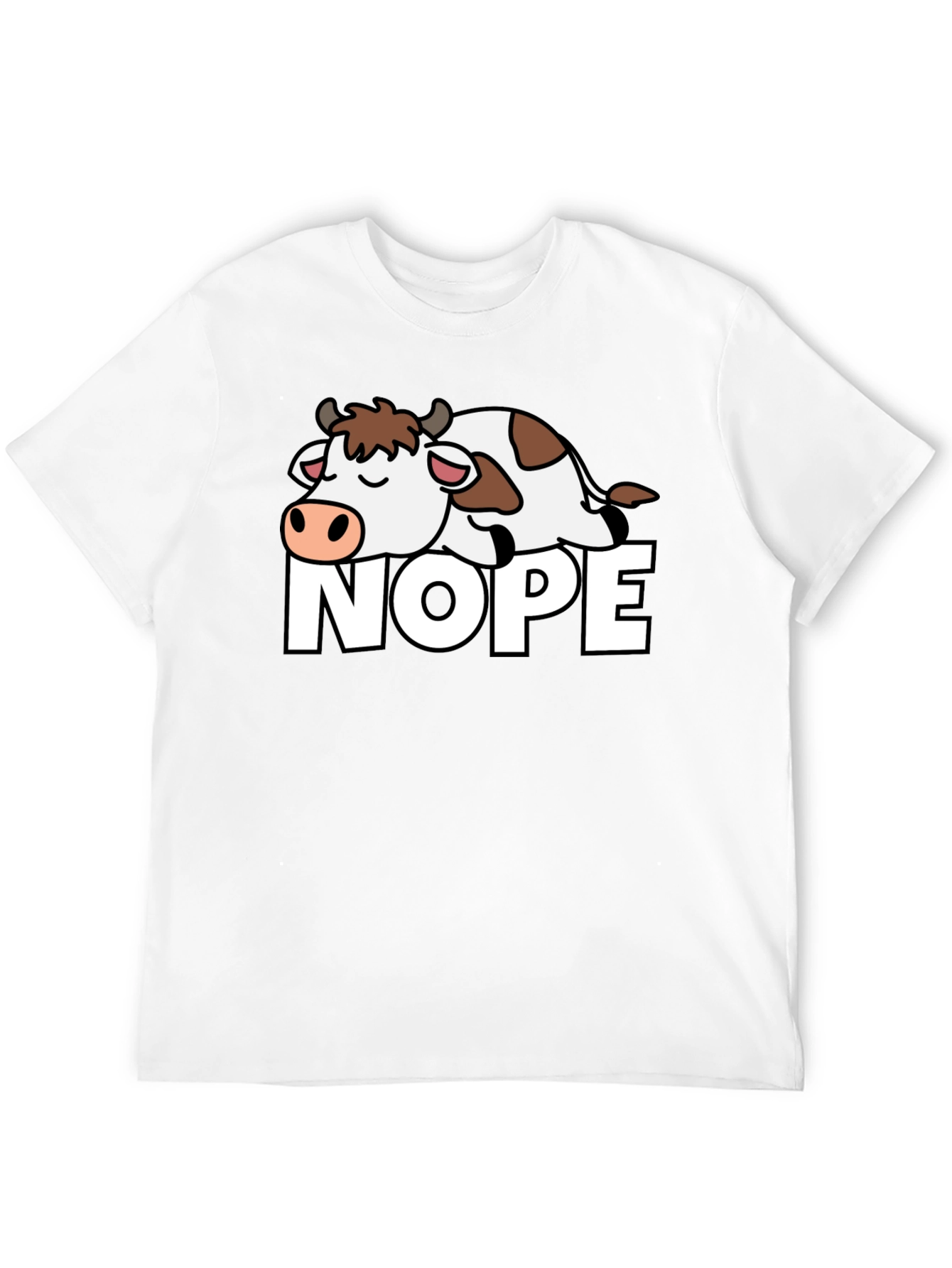 Nope Cow T-Shirt - Lazy Animal Graphic Tee