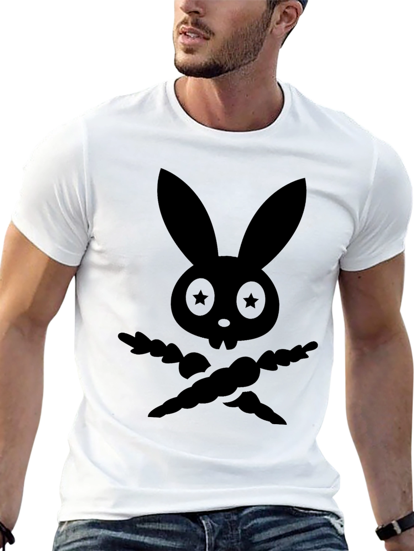 Rabbit Skull T-Shirt - Edgy Bunny Graphic Tee