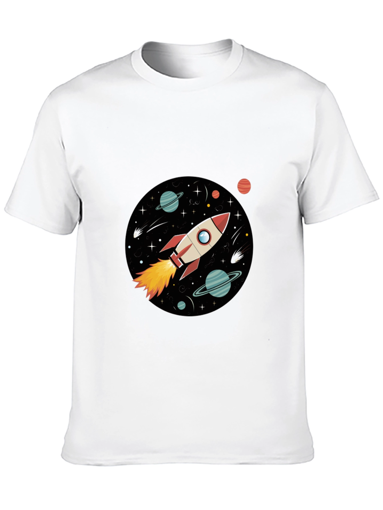 Space Rocket Graphic Black Tee