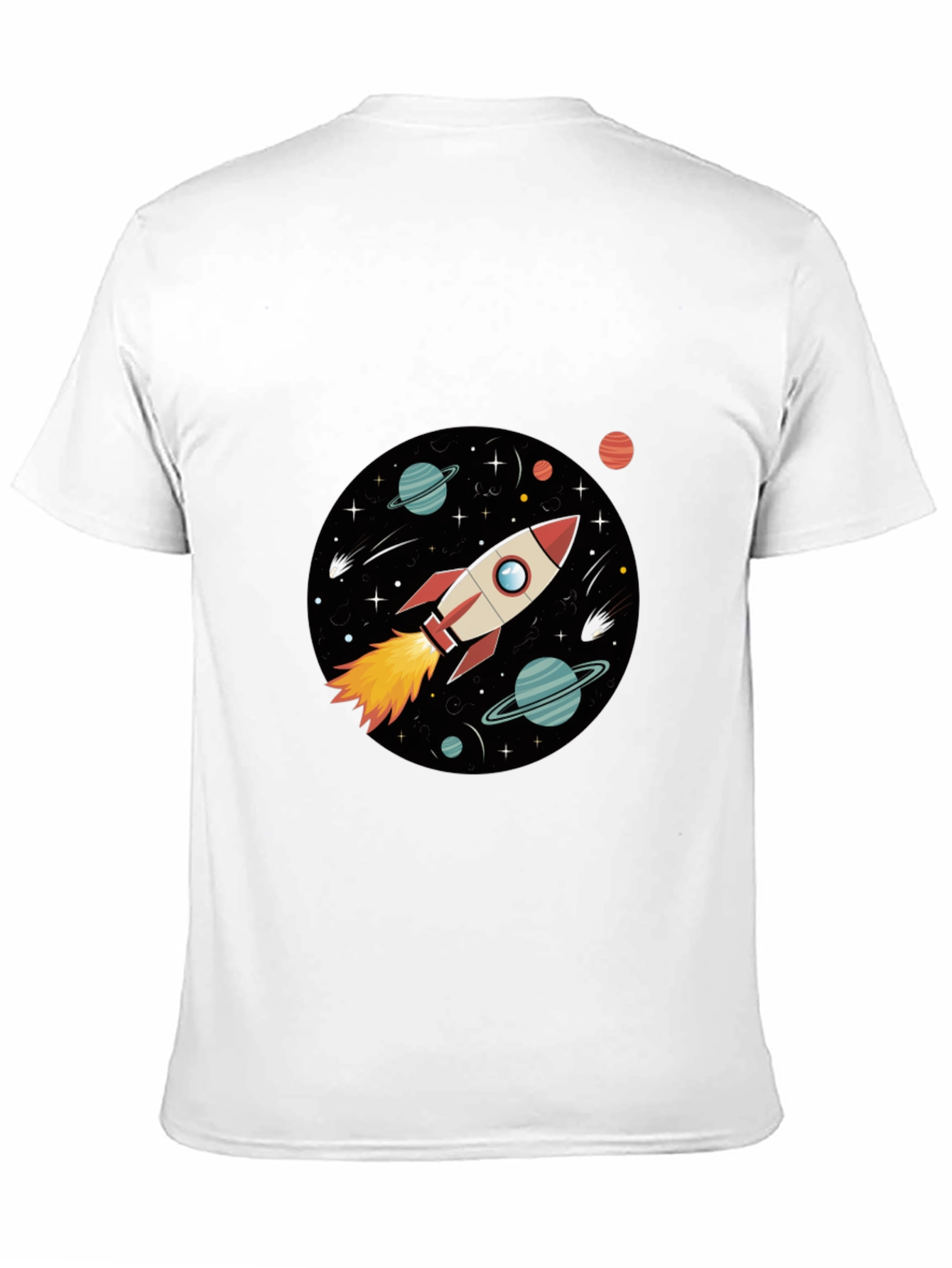 Space Rocket Graphic Black Tee