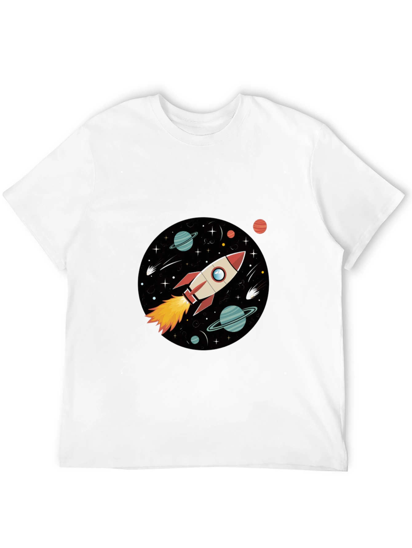 Space Rocket Graphic Black Tee